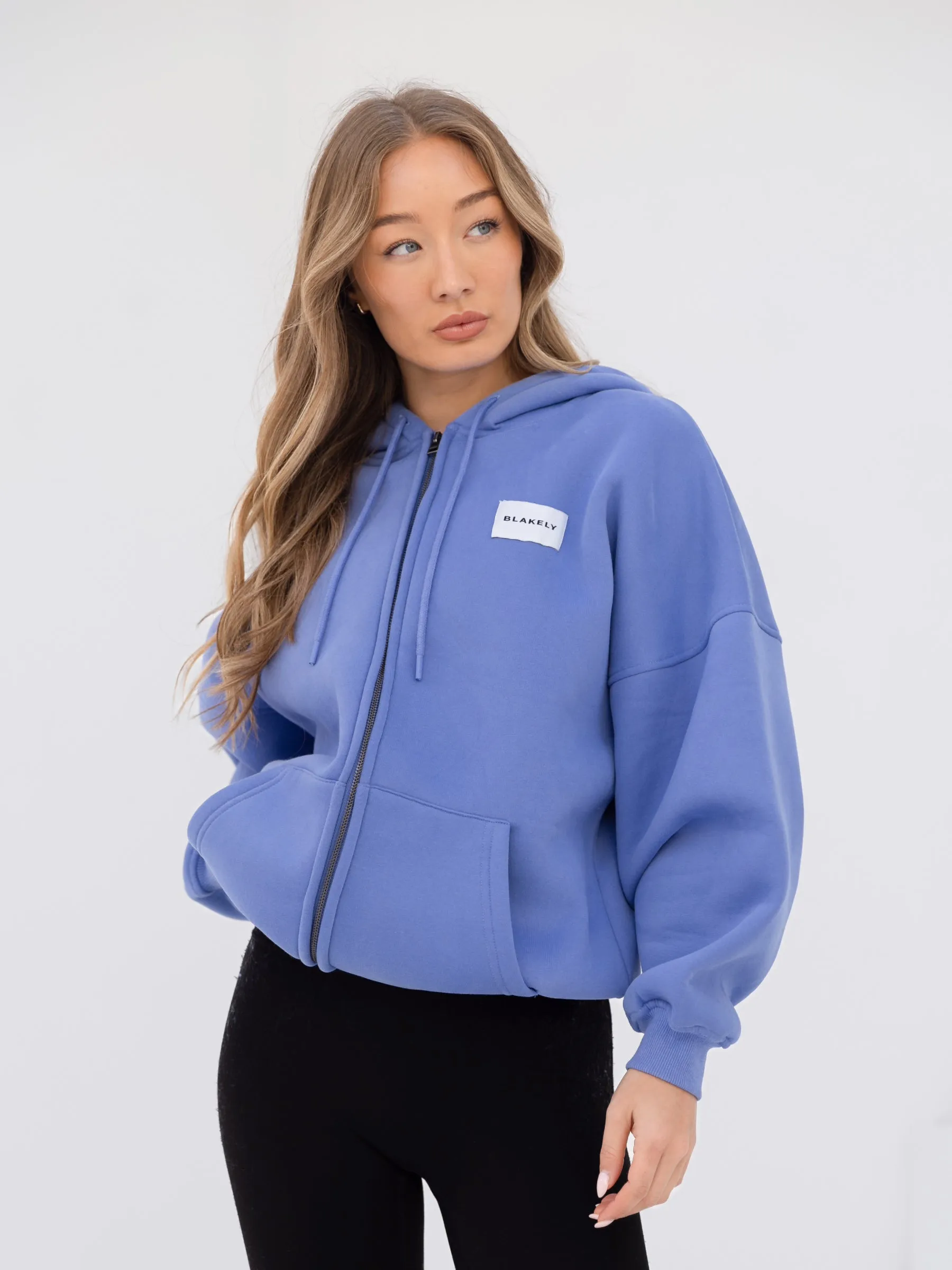Label Full Zip Hoodie - Lilac Blue sold by Blakely