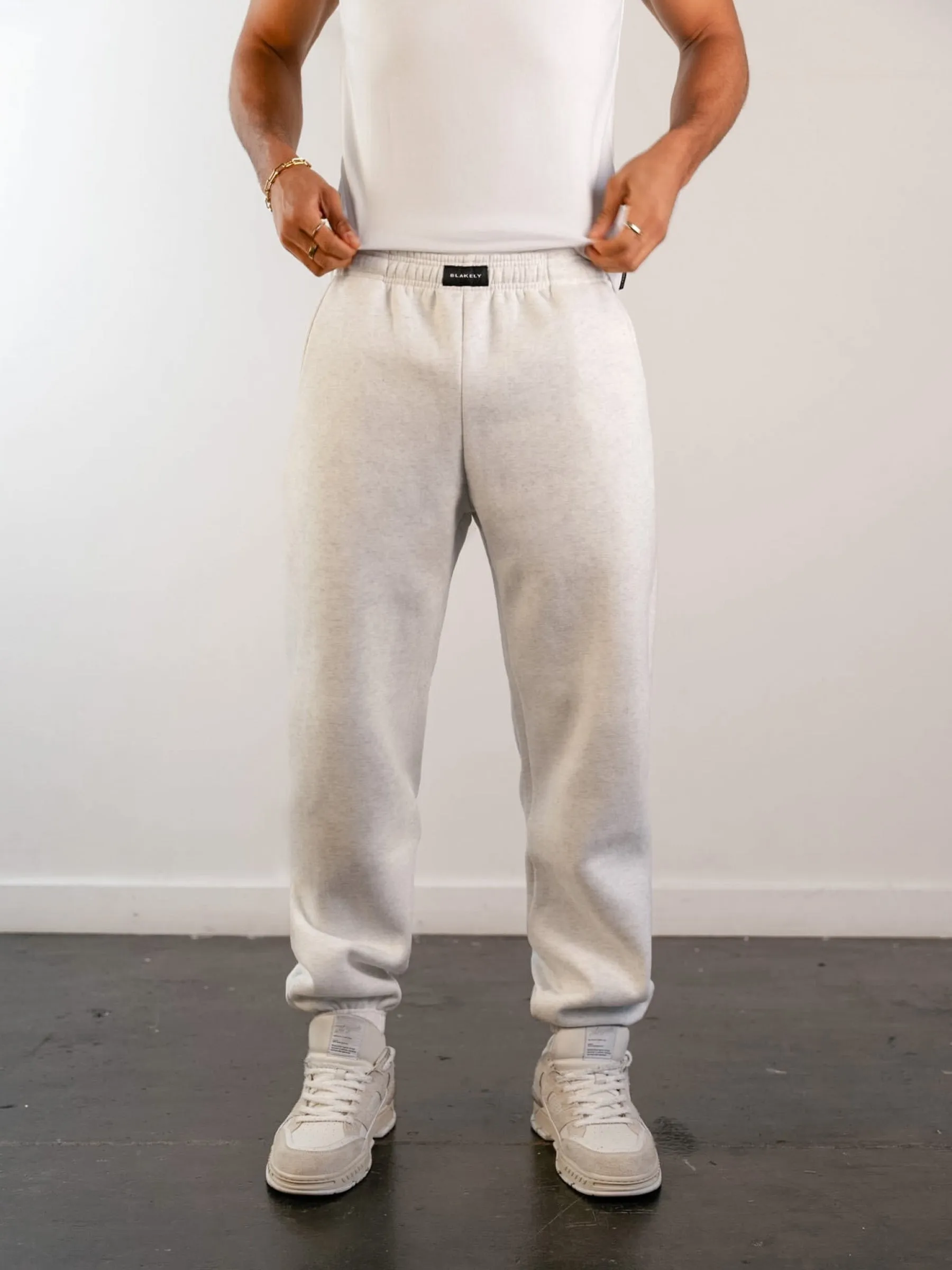 Label Relaxed Sweatpants - Marl White sold by Blakely product image thumbnail 4