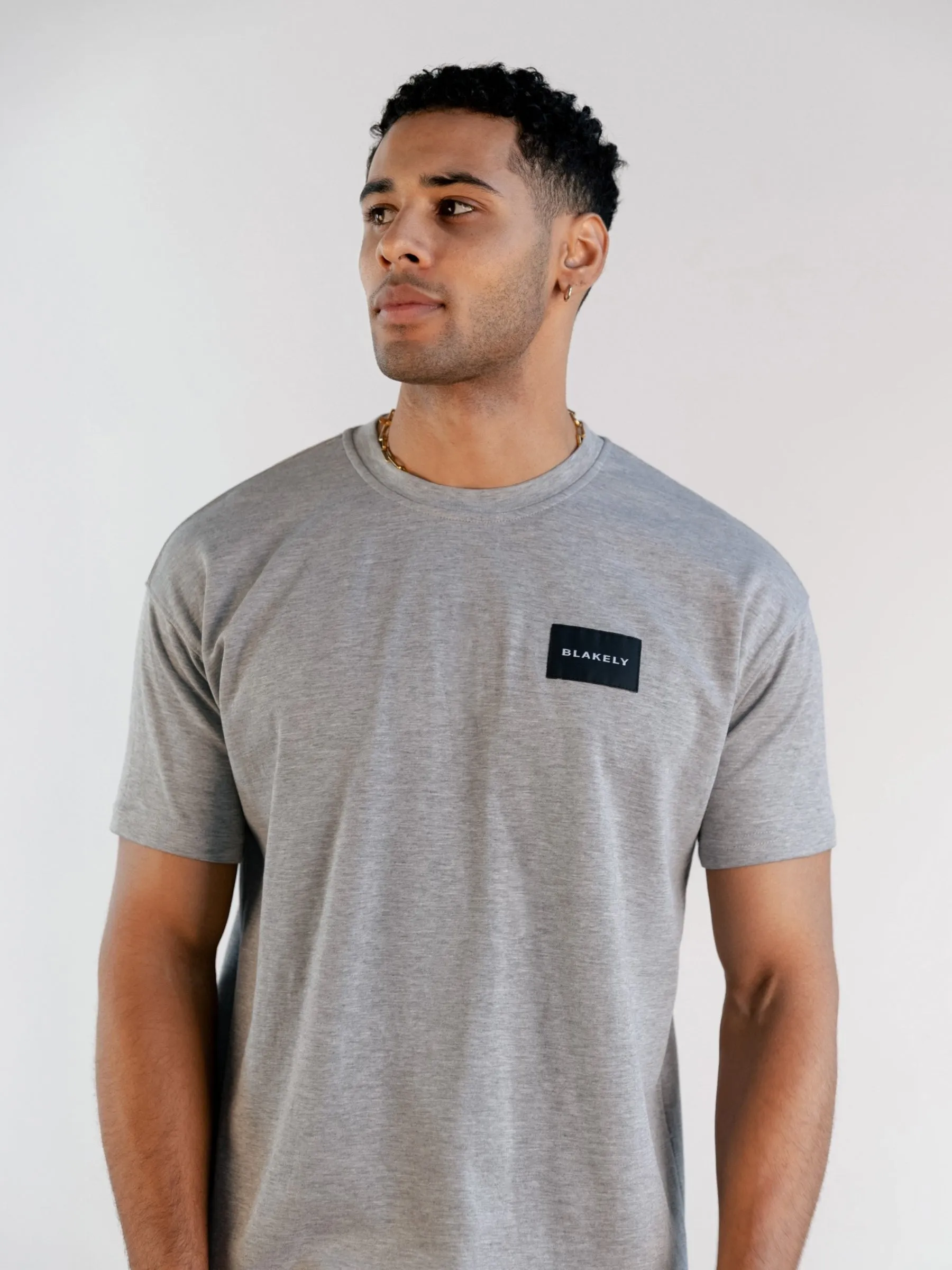 Label Relaxed T-Shirt - Marl Grey sold by Blakely product image thumbnail 2