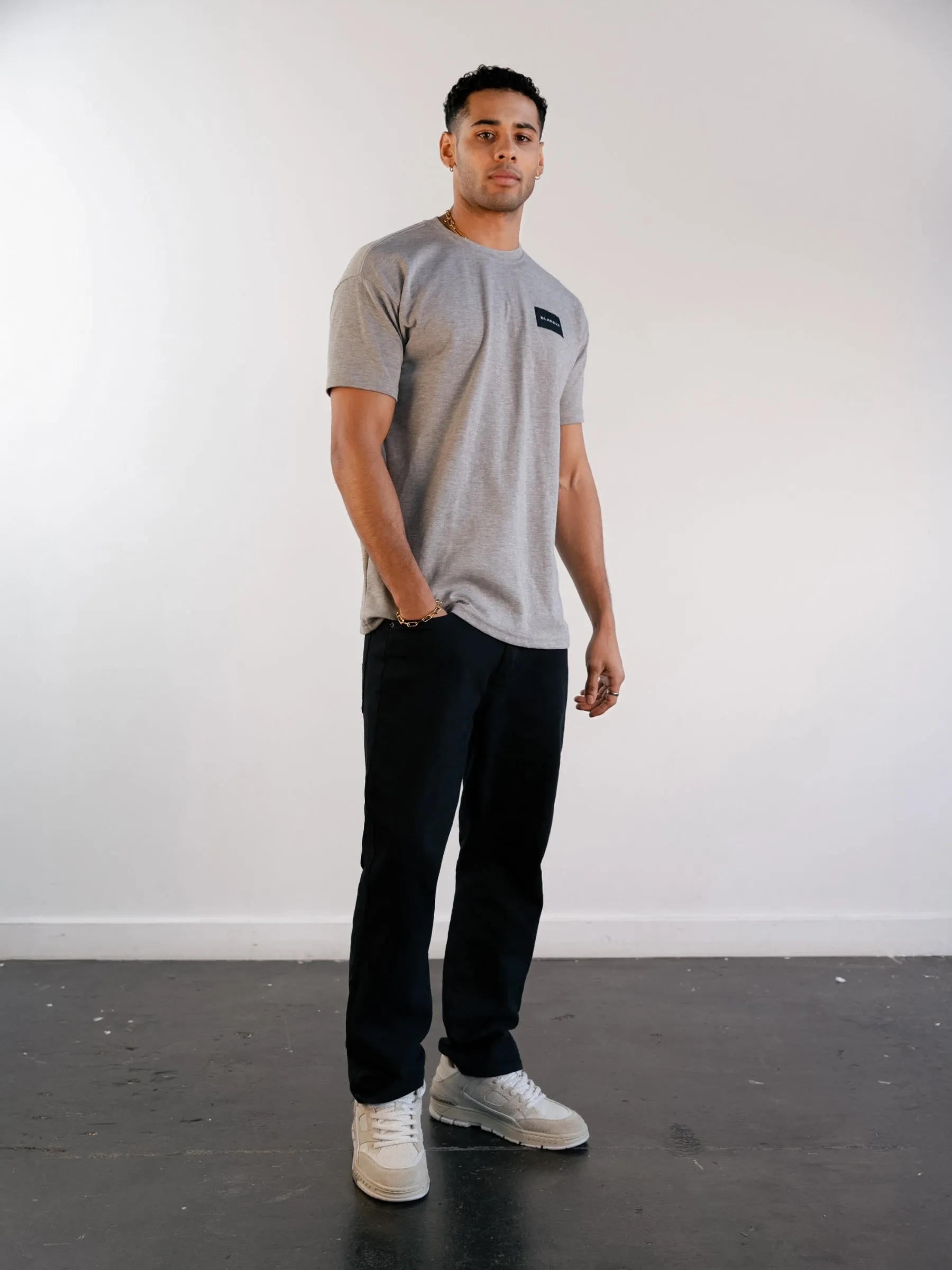 Label Relaxed T-Shirt - Marl Grey sold by Blakely product image thumbnail 4