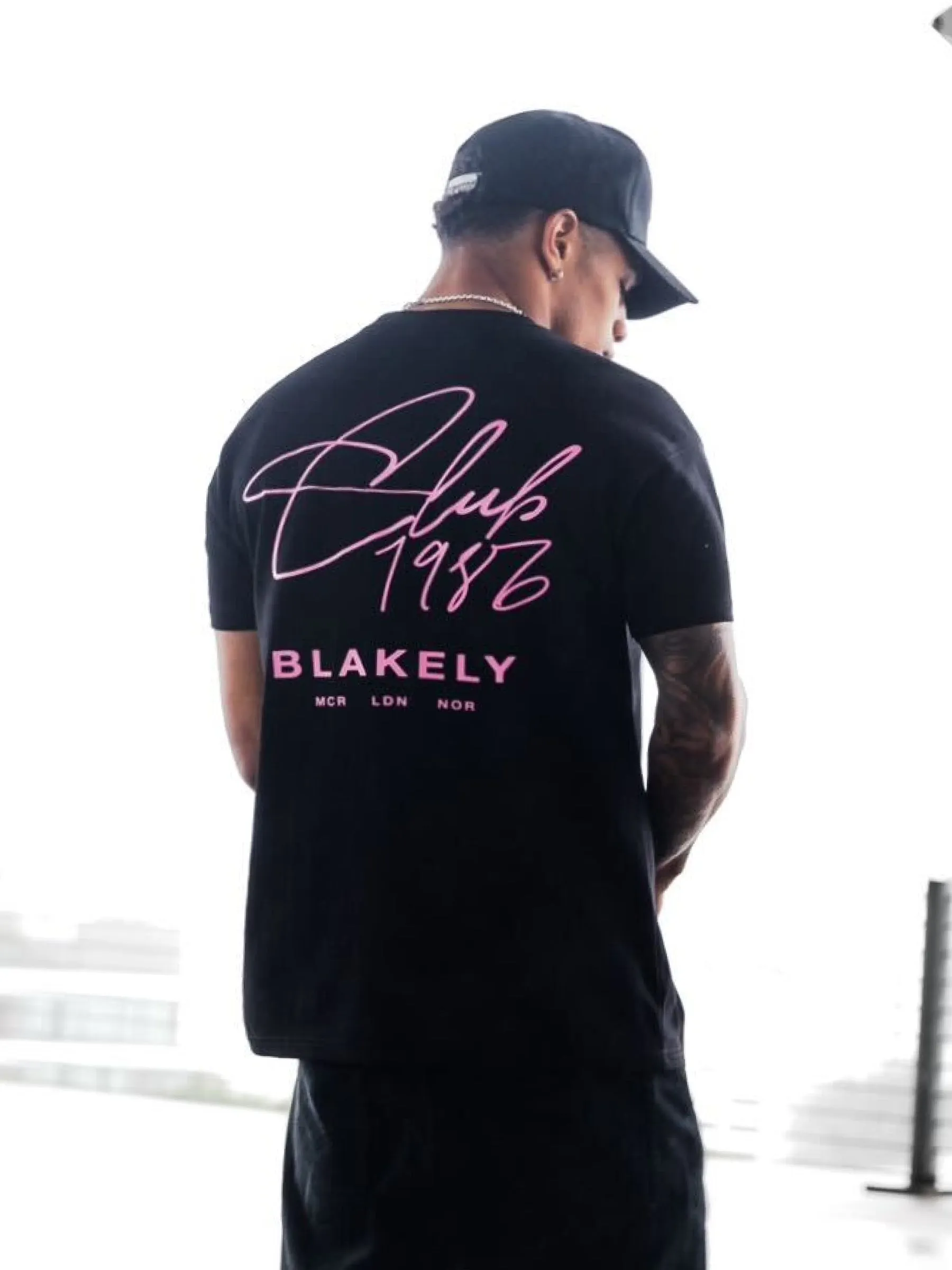 Club Relaxed T-Shirt - Black & Pink sold by Blakely