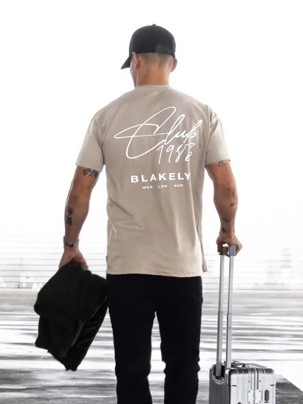 Club Relaxed T-Shirt - Washed Khaki sold by Blakely