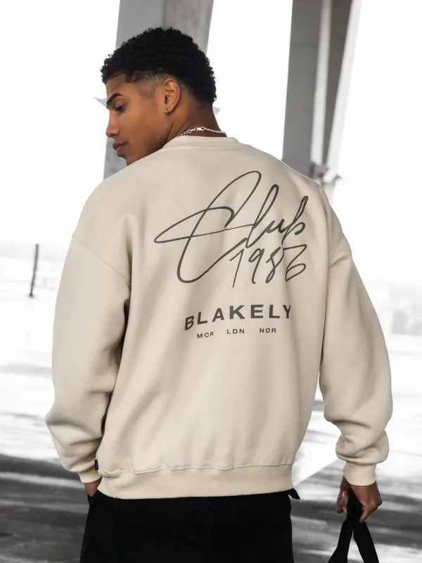 Club Relaxed Jumper - Bone sold by Blakely