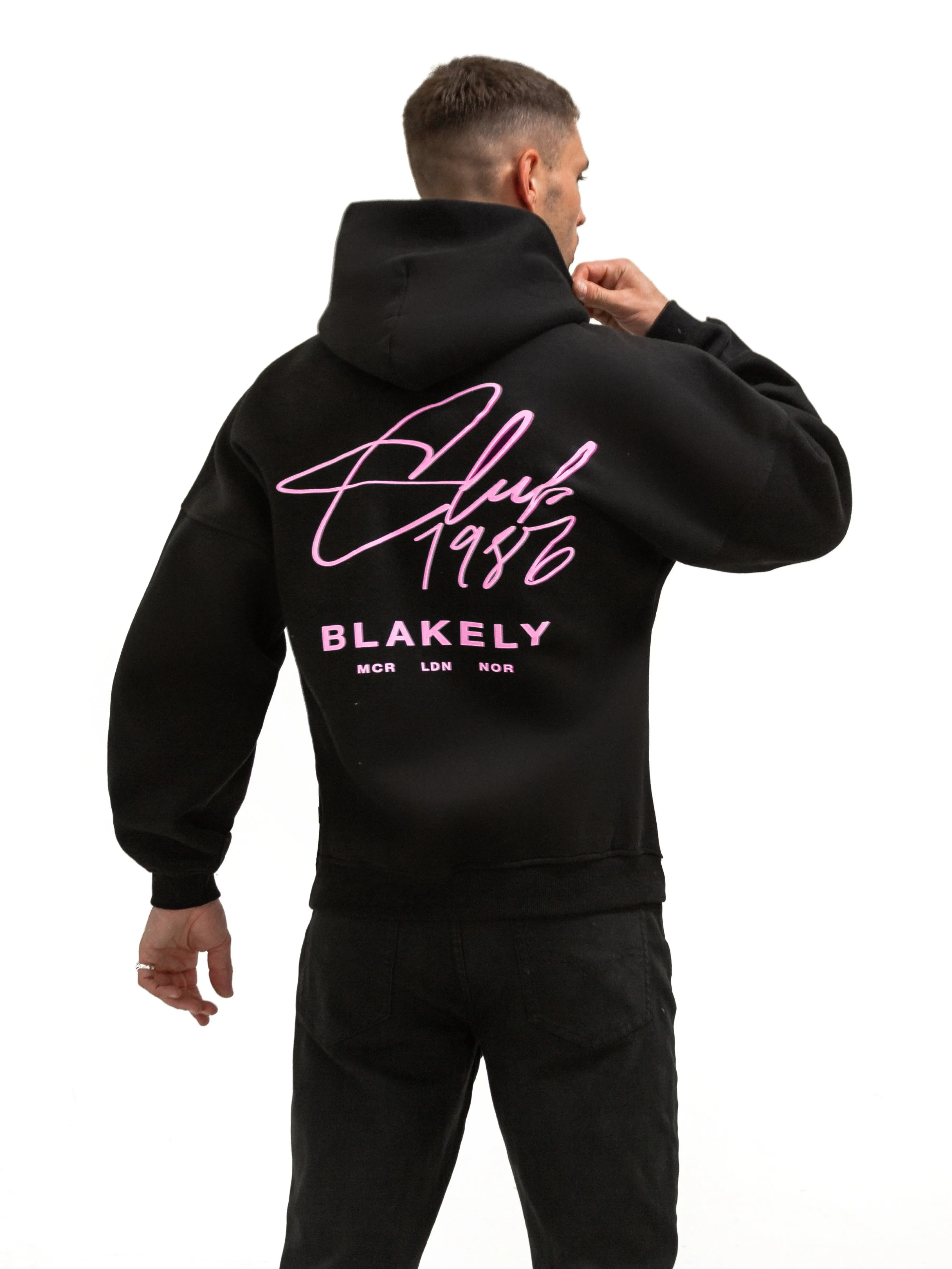 Club Relaxed Hoodie - Black & Pink sold by Blakely product image thumbnail 4
