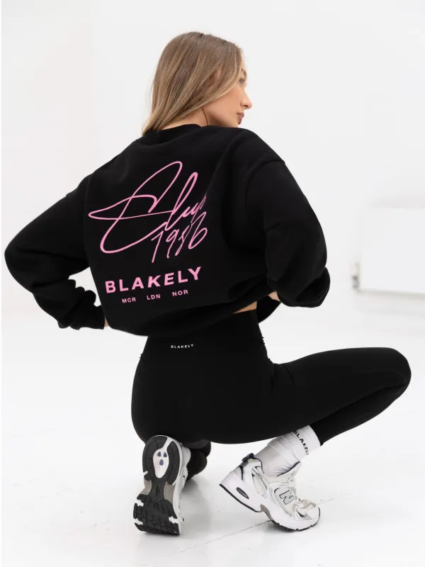 Club Oversized Jumper - Black & Pink sold by Blakely