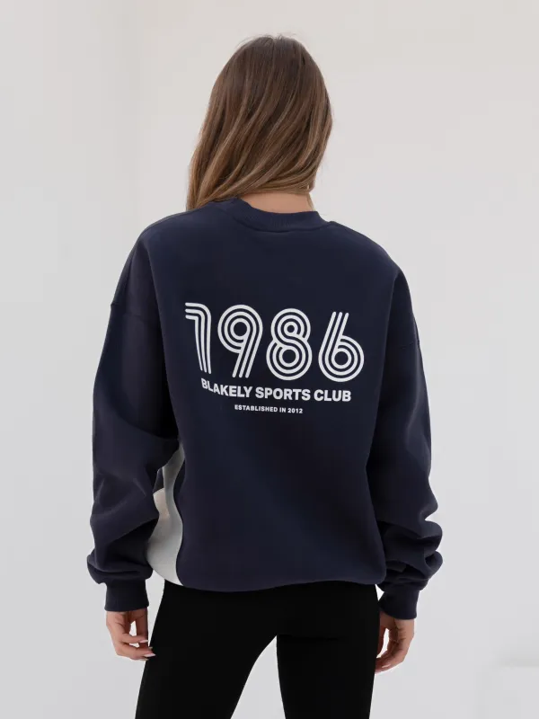 Panel Oversized Jumper - True Navy sold by Blakely