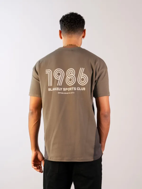 Panel Relaxed T-Shirt - Safari Green sold by Blakely