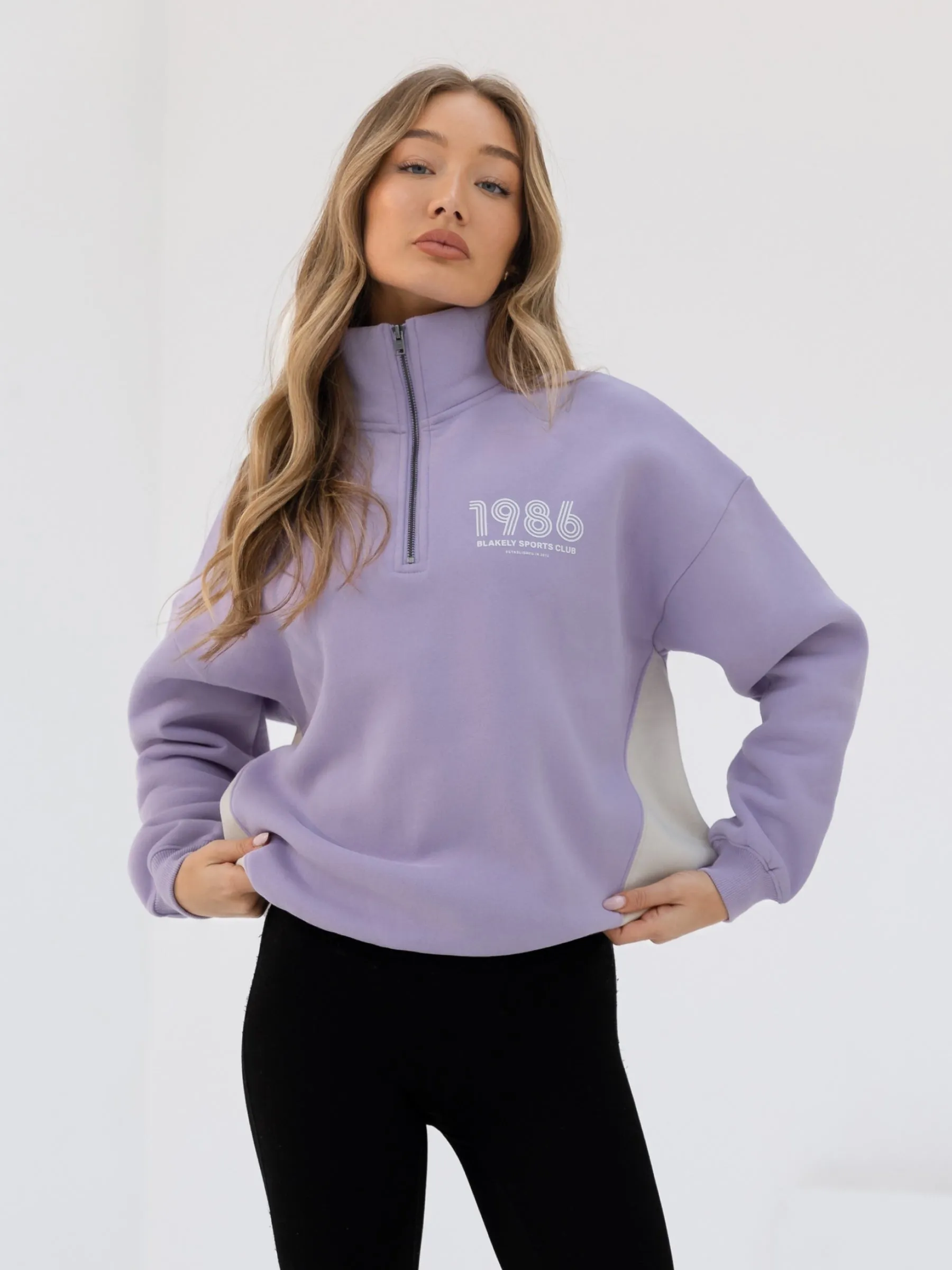 Panel 1/4 Zip Jumper - Violet sold by Blakely