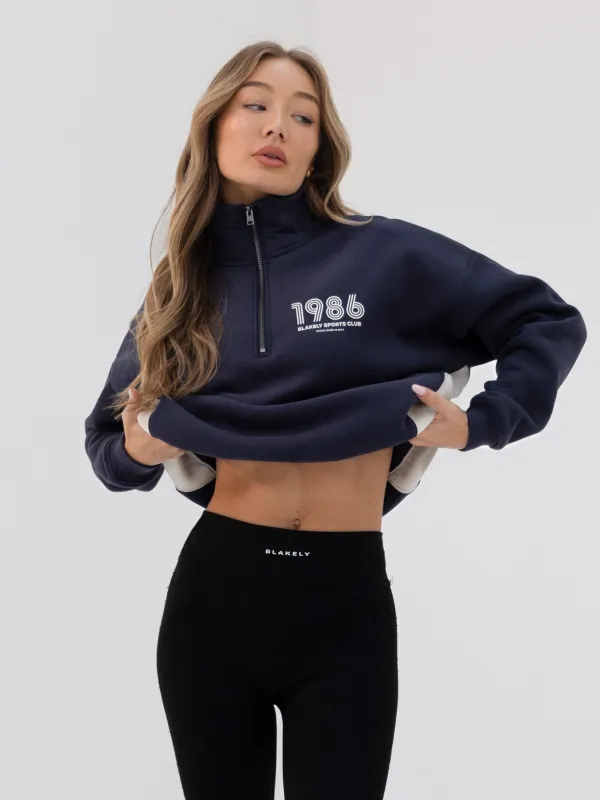 Panel 1/4 Zip Jumper - True Navy sold by Blakely