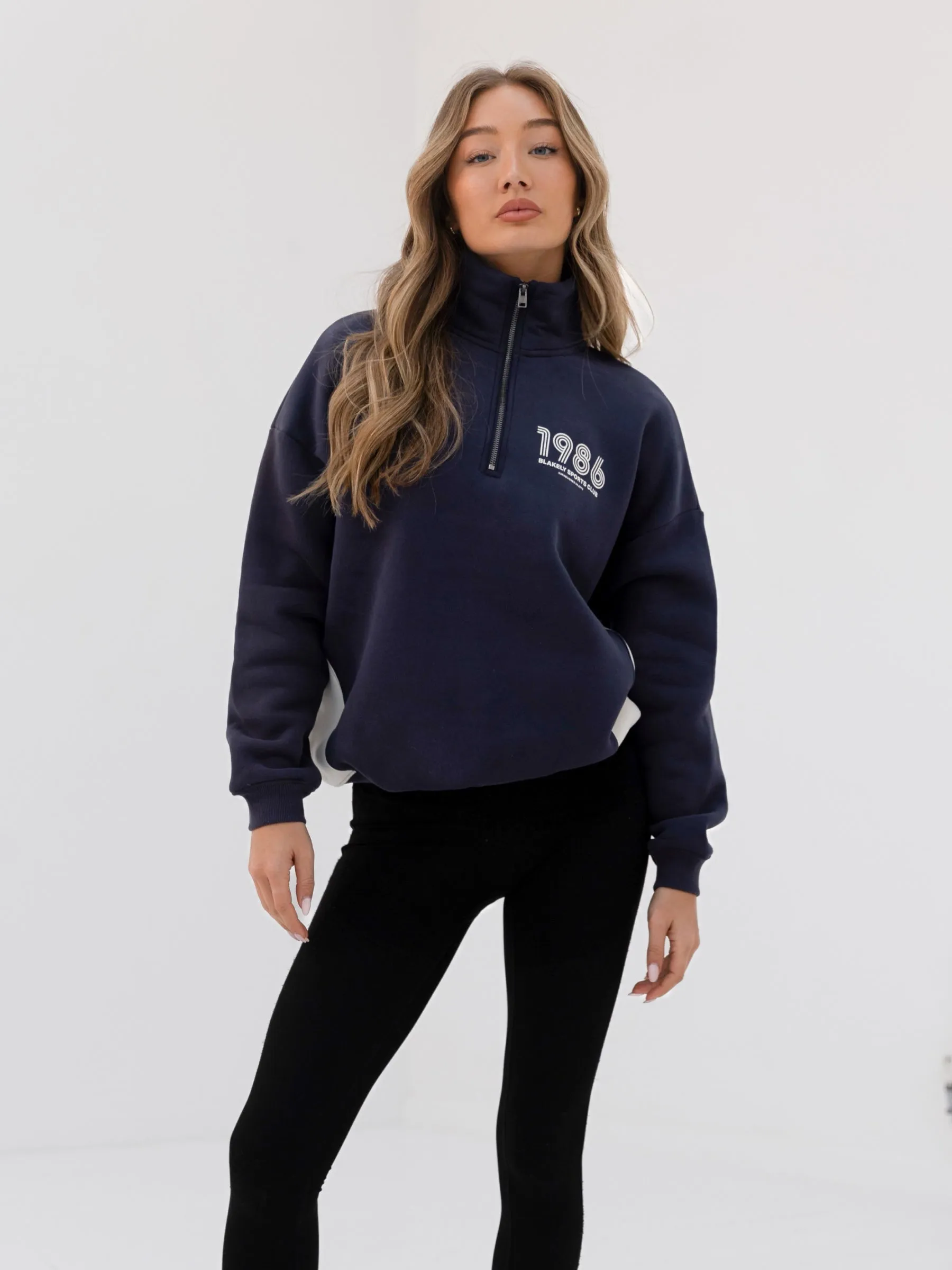 Panel 1/4 Zip Jumper - True Navy sold by Blakely product image thumbnail 2