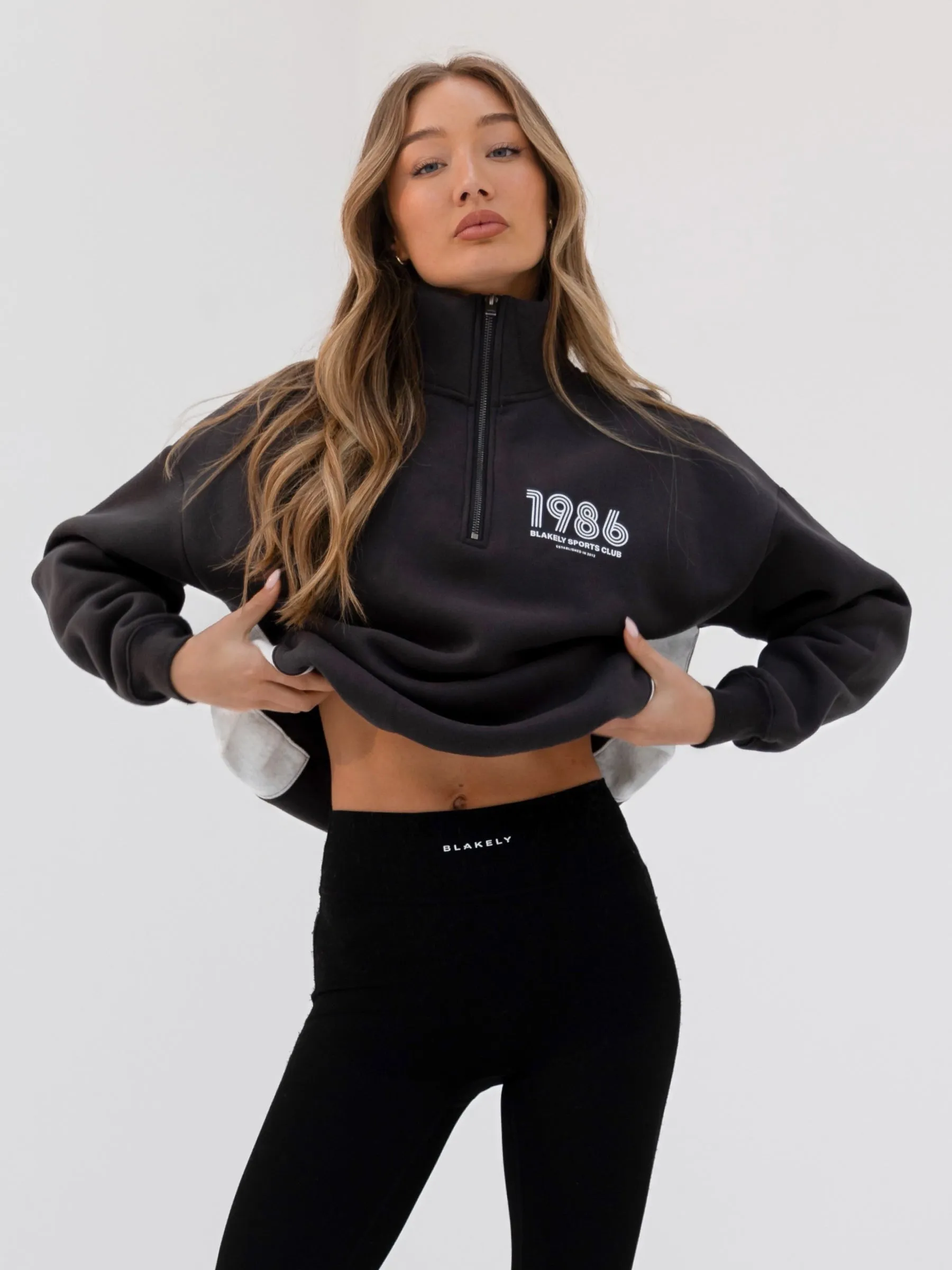 Panel 1/4 Zip Jumper - Graphite sold by Blakely