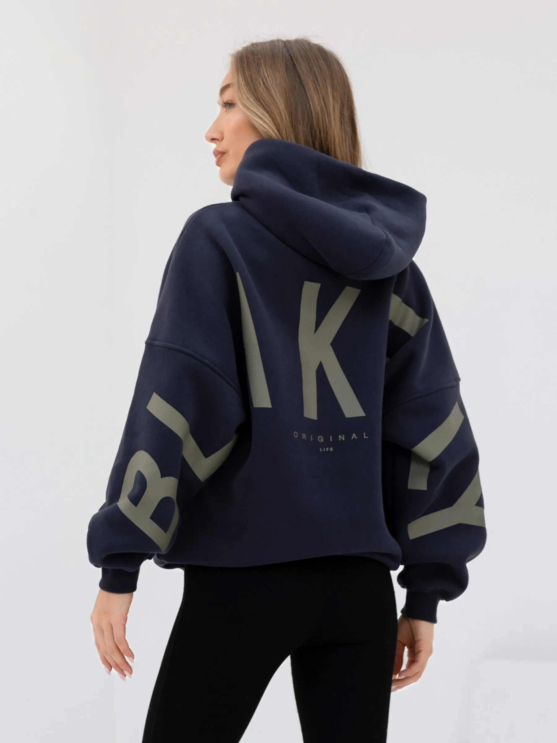 Isabel Oversized Hoodie - True Navy & Olive sold by Blakely