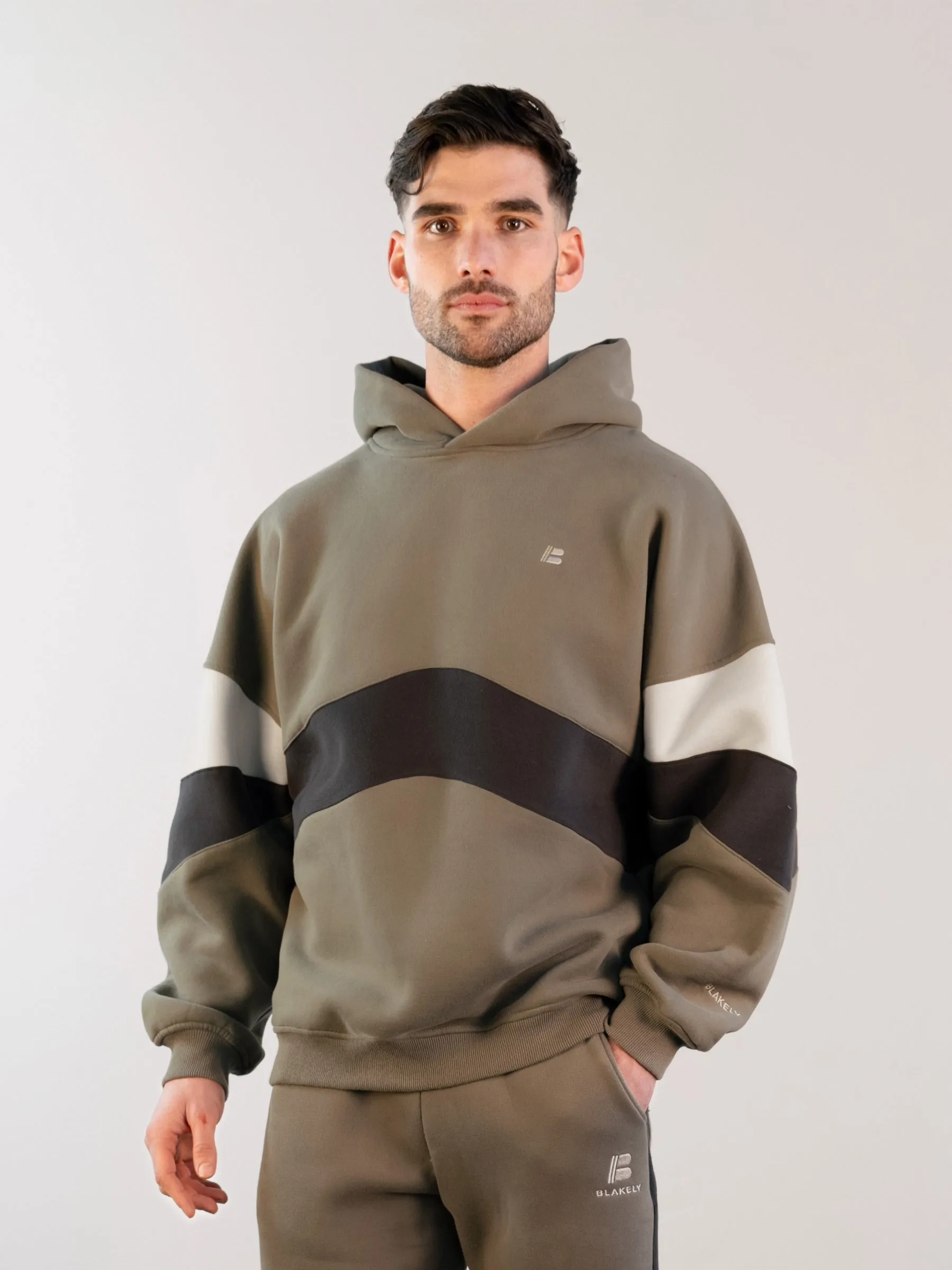 Panel Relaxed Hoodie - Safari Green sold by Blakely
