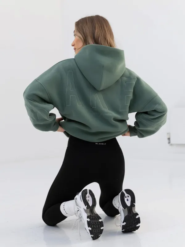 Embroidered Isabel Oversized Hoodie - Moss Green sold by Blakely