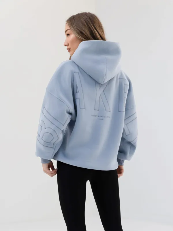 Embroidered Isabel Oversized Hoodie - Ice Blue sold by Blakely