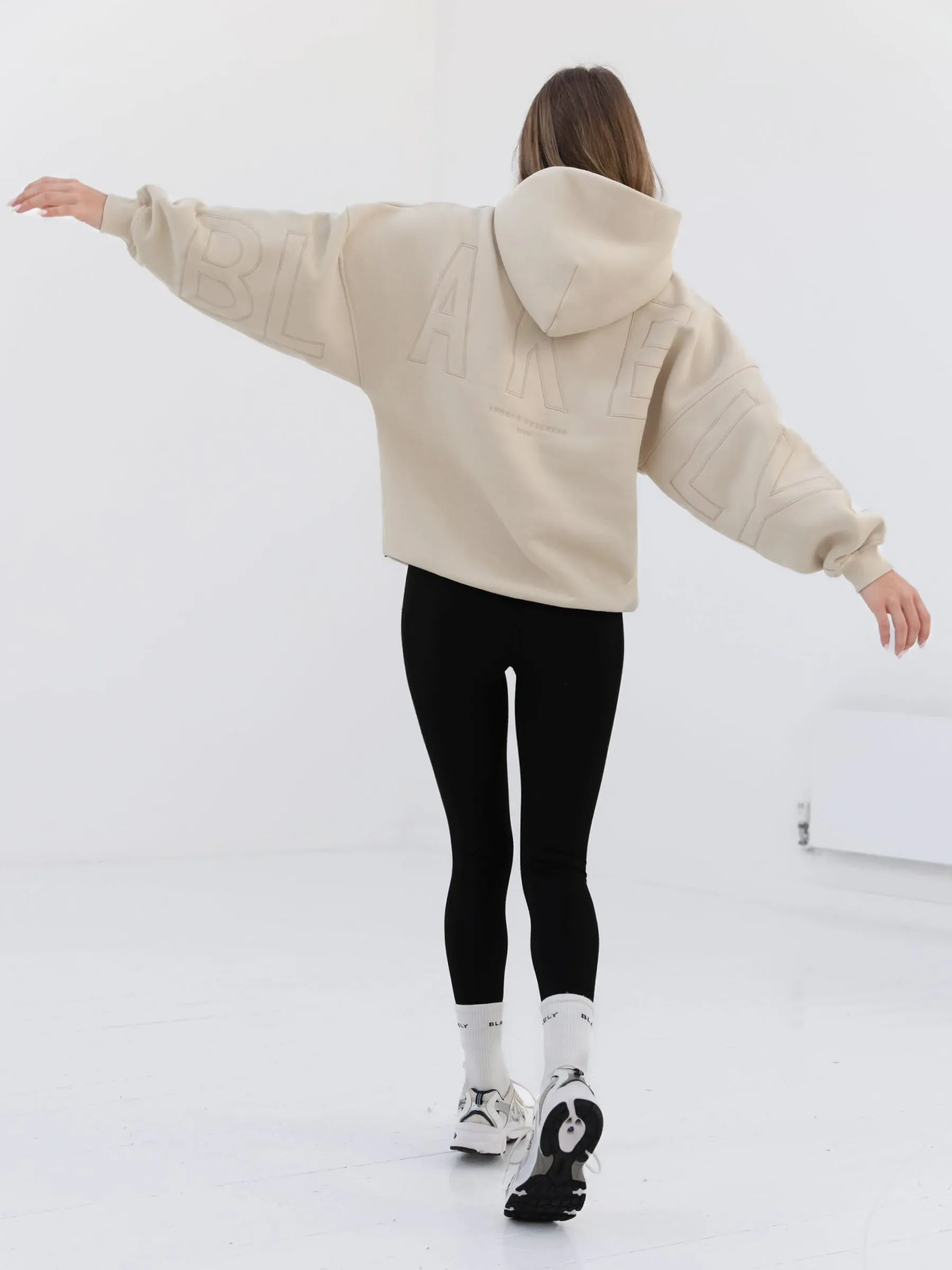 Embroidered Isabel Oversized Hoodie - Bone sold by Blakely product image thumbnail 3