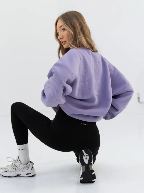 Embroidered Isabel Oversized Jumper - Lilac sold by Blakely