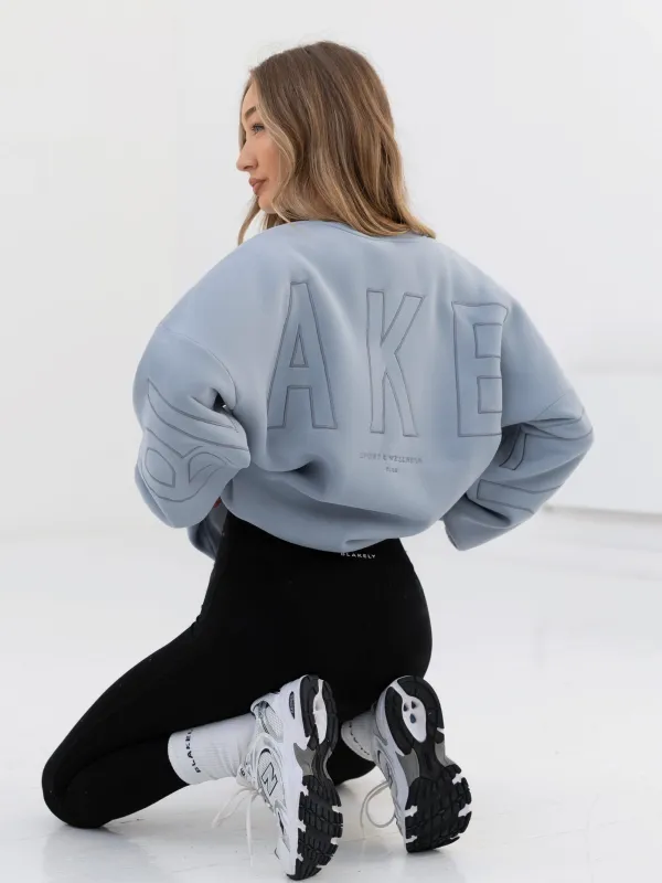 Embroidered Isabel Oversized Jumper - Ice Blue sold by Blakely