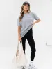 Curved Active Studios Oversized T-Shirt - Marl Grey & Khaki Green sold by Blakely