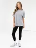 Curved Active Studios Oversized T-Shirt - Marl Grey & Khaki Green sold by Blakely