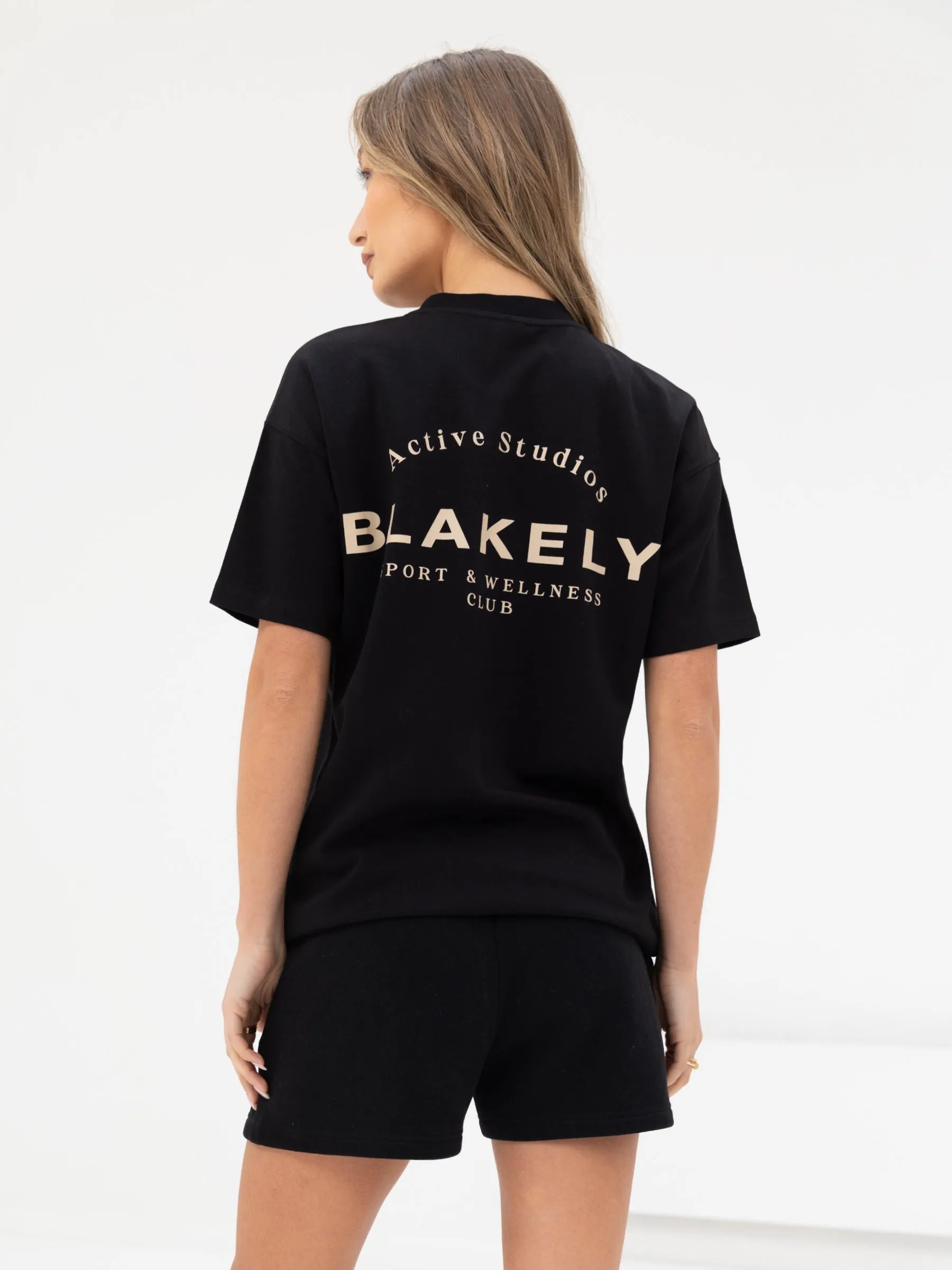 Curved Active Studios Oversized T-Shirt - Black & Tan sold by Blakely