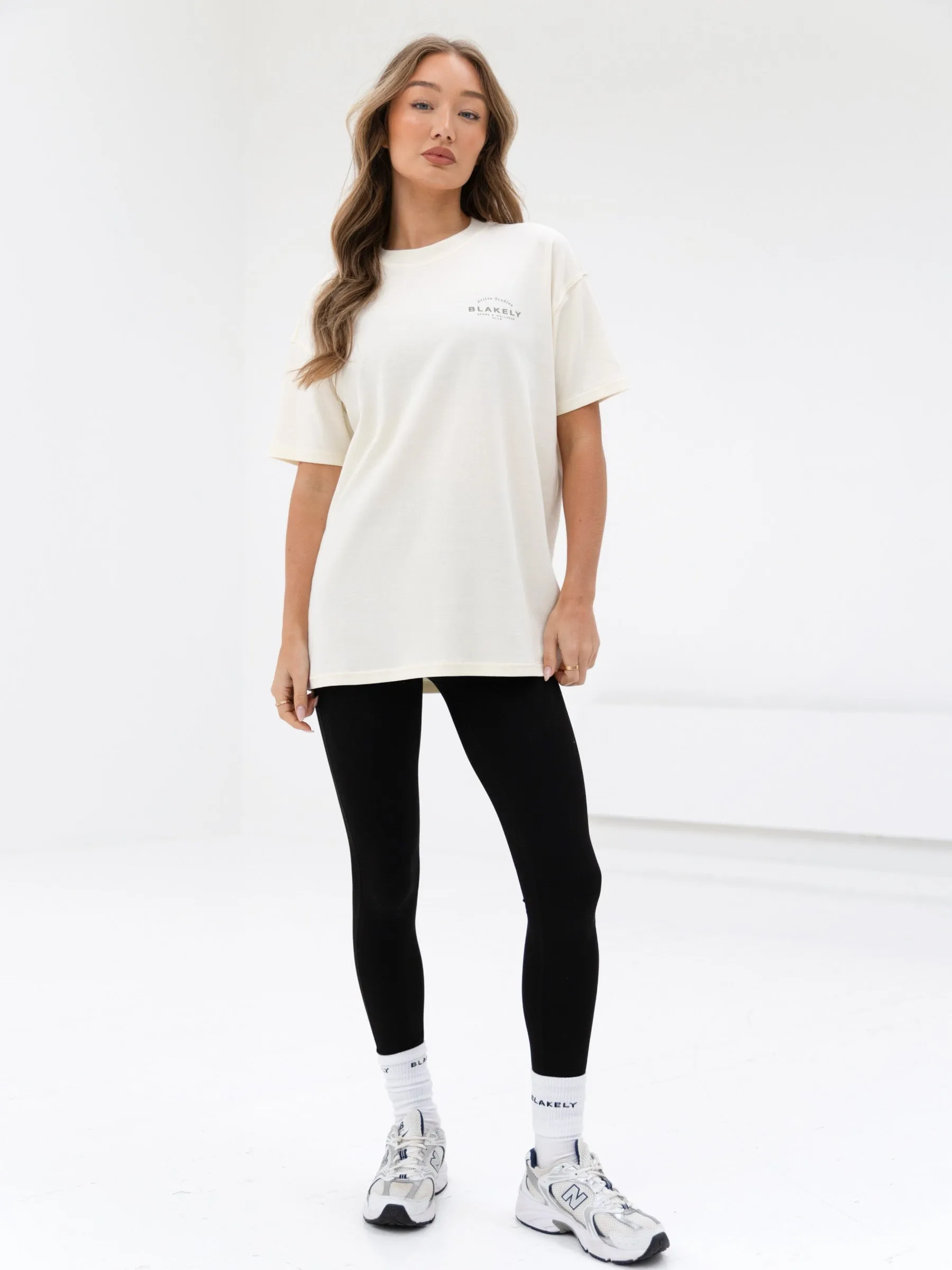 Curved Active Studios Oversized T-Shirt - Chalk & Olive sold by Blakely product image thumbnail 4