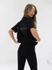 Curved Active Studios Oversized T-Shirt - Black & Charcoal sold by Blakely