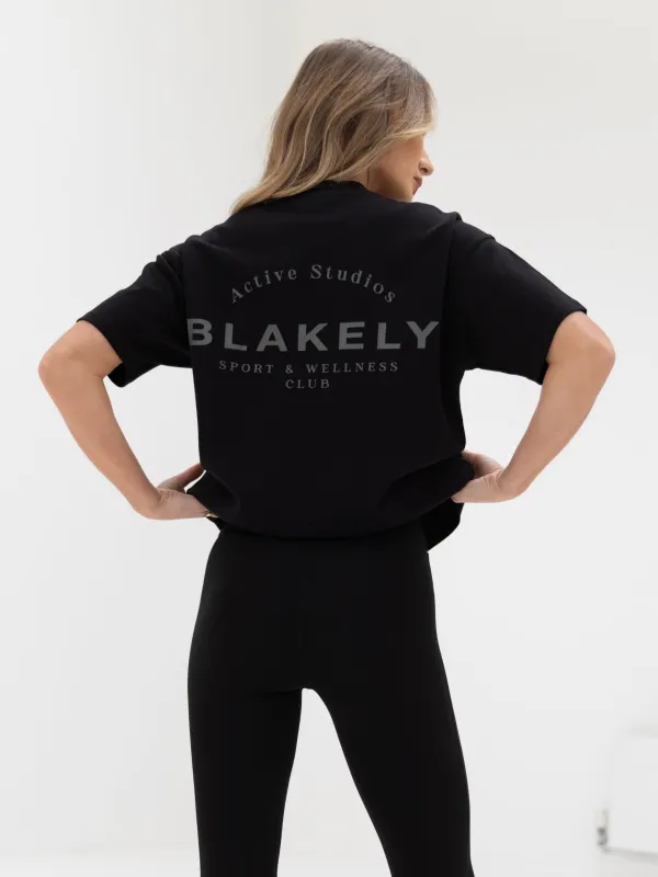Curved Active Studios Oversized T-Shirt - Black & Charcoal sold by Blakely