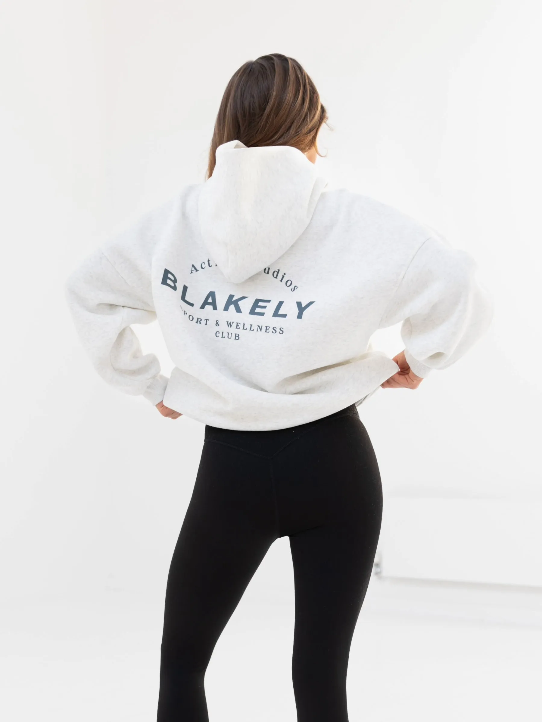 Active Studios Oversized Hoodie - Marl White & Slate Blue sold by Blakely product image thumbnail 5