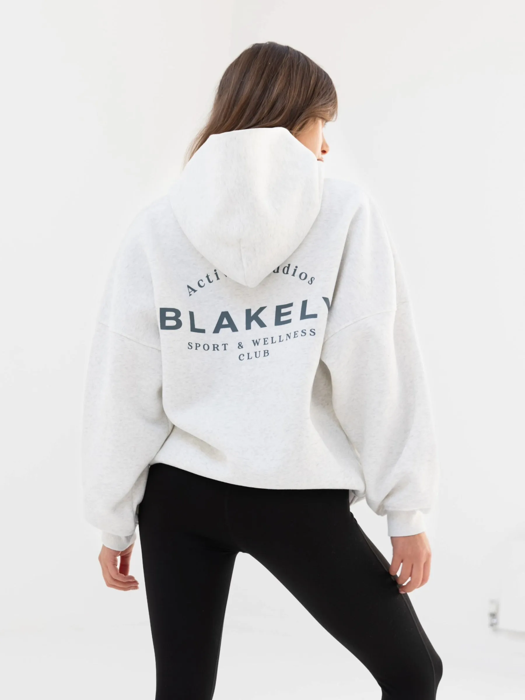 Active Studios Oversized Hoodie - Marl White & Slate Blue sold by Blakely
