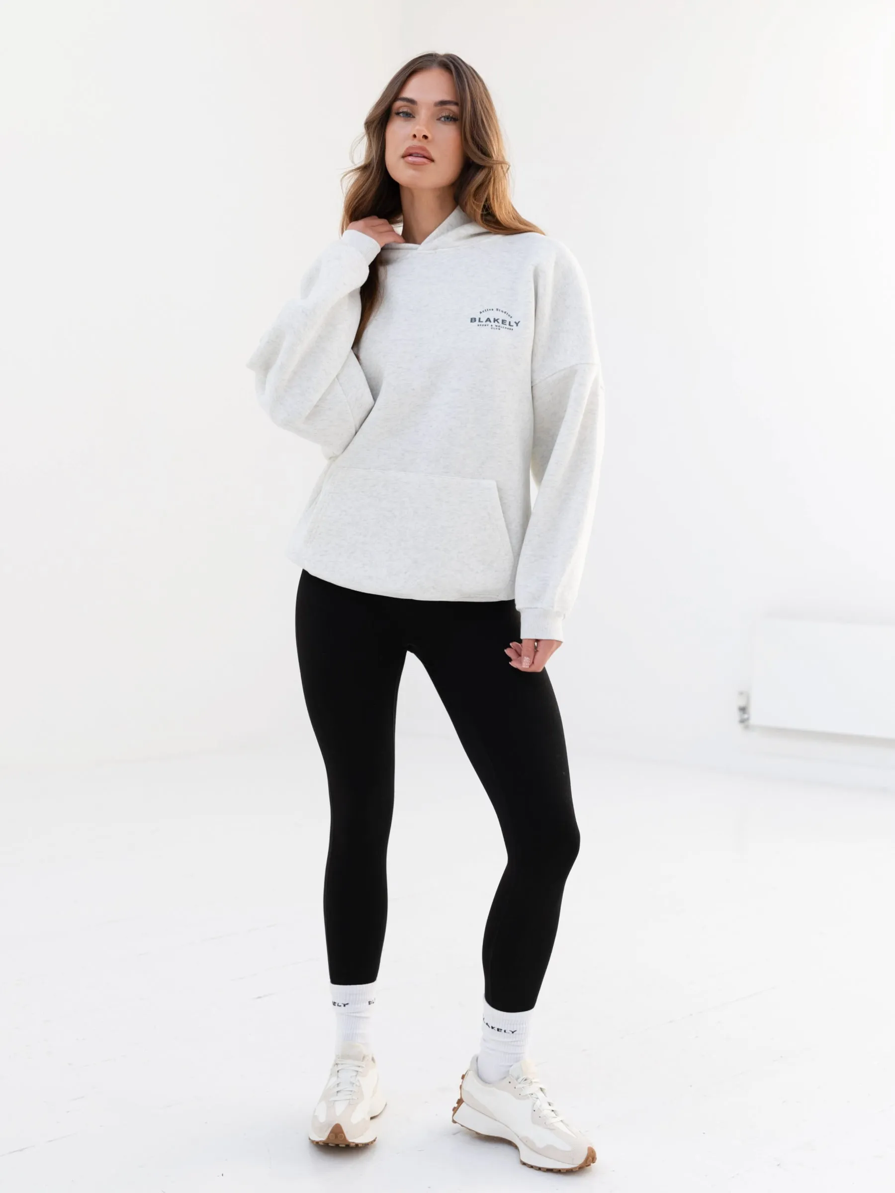 Active Studios Oversized Hoodie - Marl White & Slate Blue sold by Blakely product image thumbnail 4