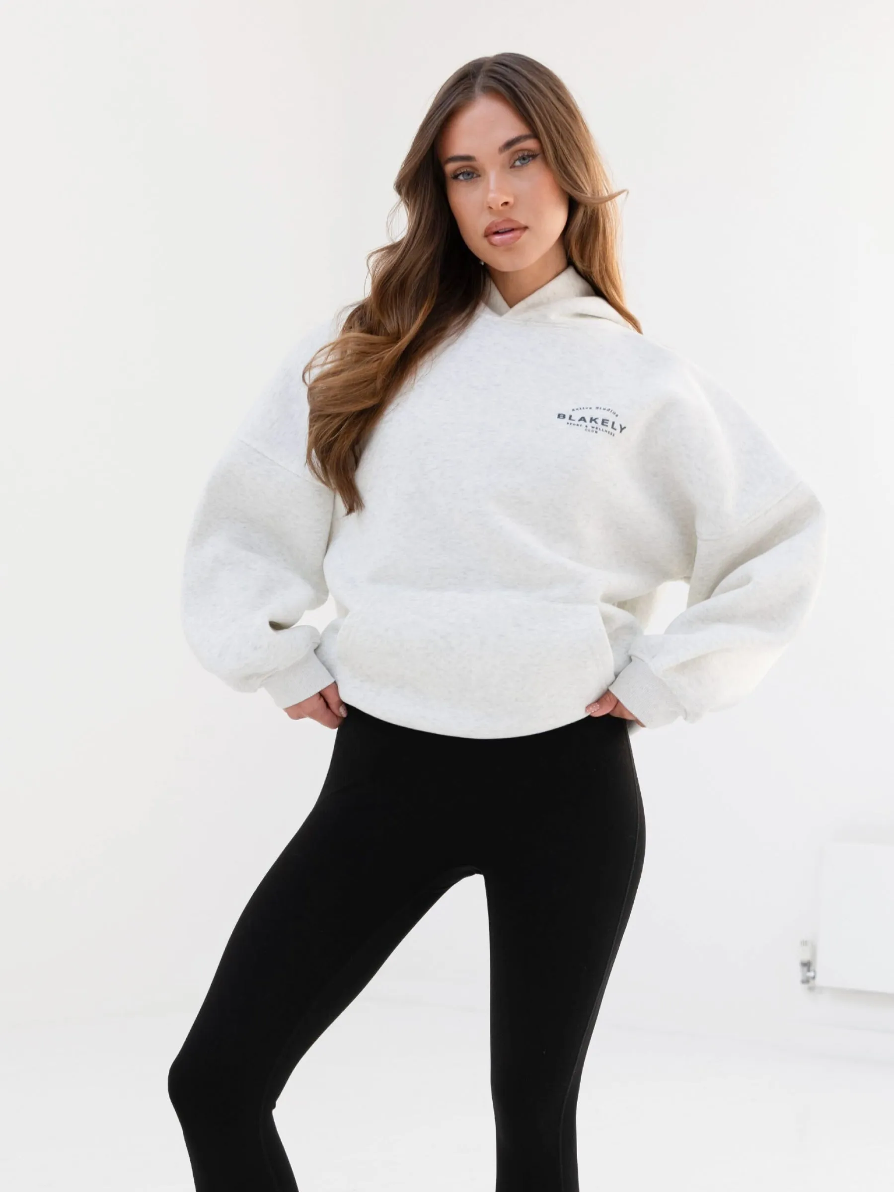 Active Studios Oversized Hoodie - Marl White & Slate Blue sold by Blakely product image thumbnail 2