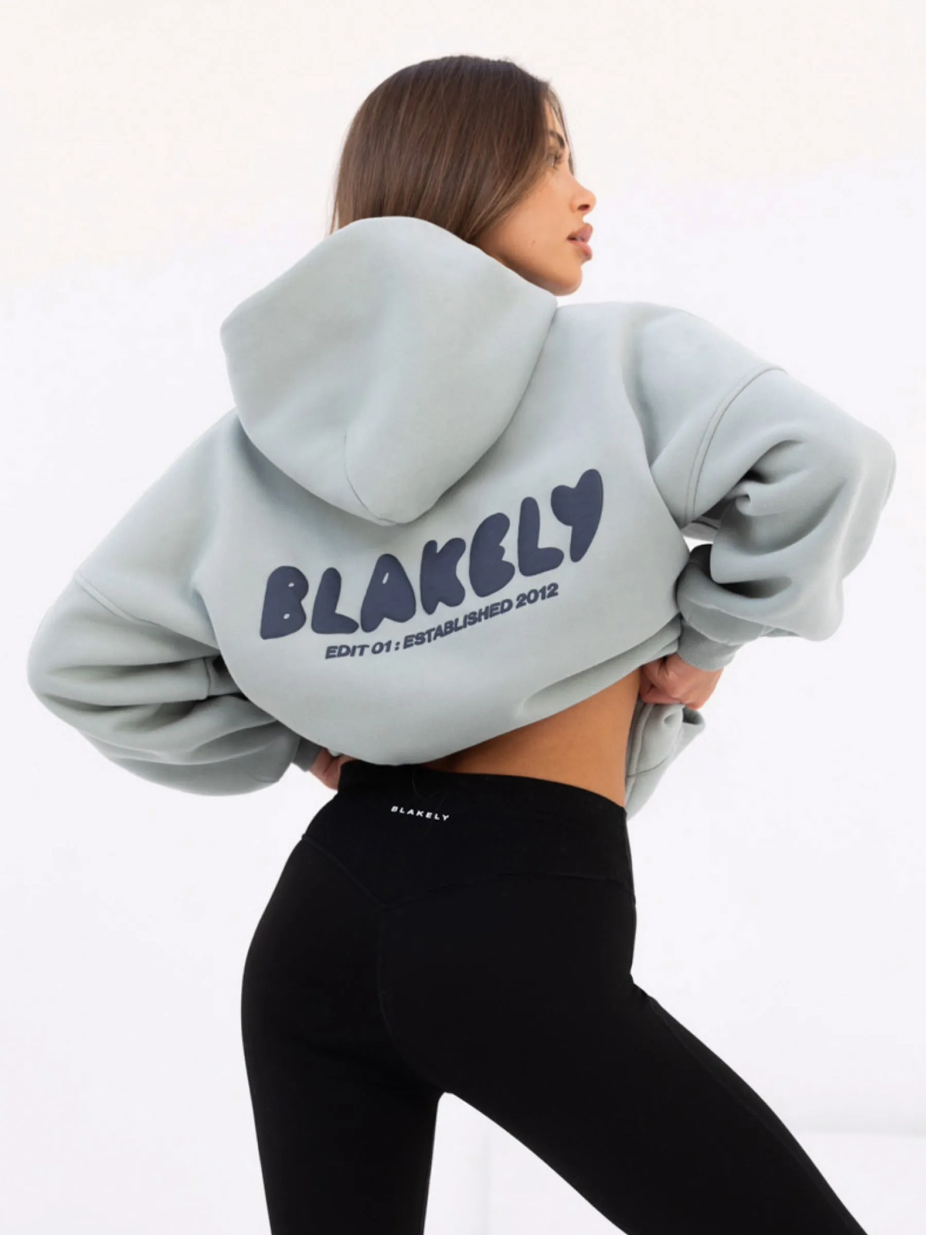 Cloud Print Oversized Hoodie - Mineral Blue sold by Blakely