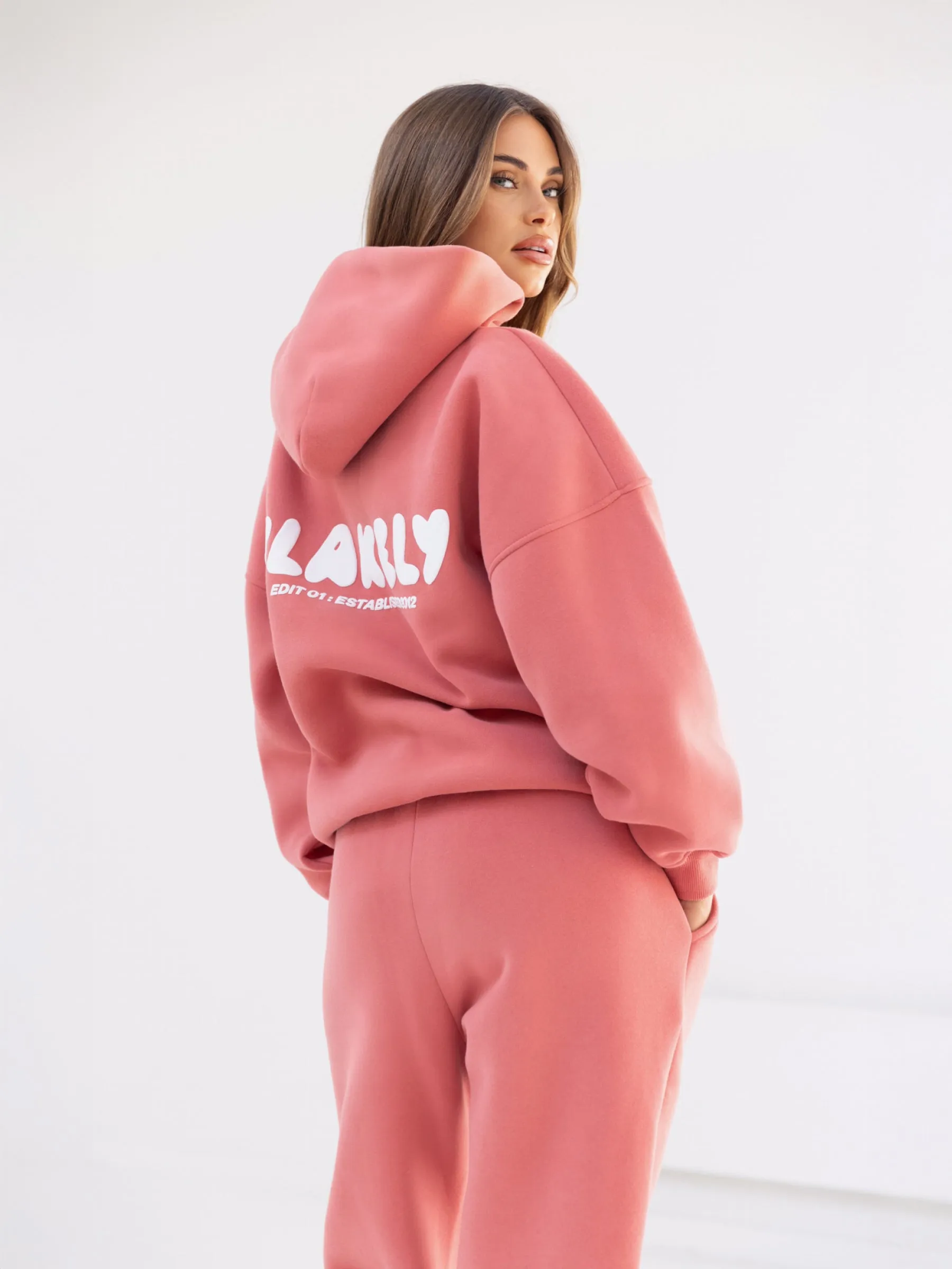 Cloud Print Oversized Hoodie - Sunrise Coral sold by Blakely product image thumbnail 5