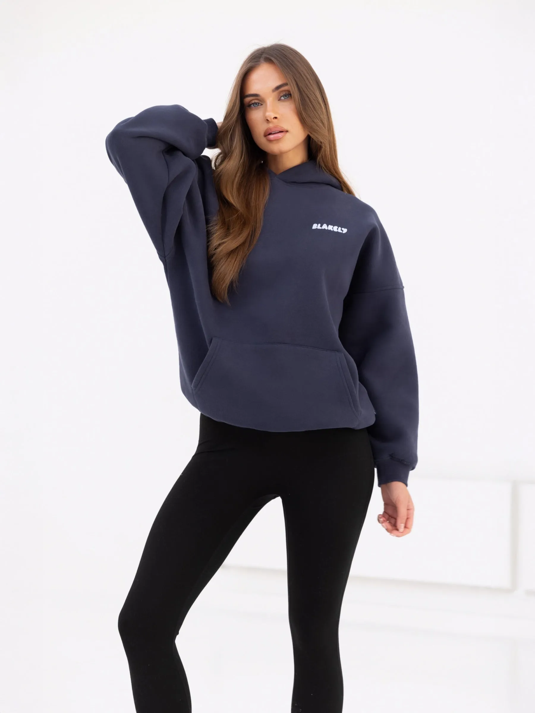 Cloud Print Oversized Hoodie - True Navy sold by Blakely product image thumbnail 5