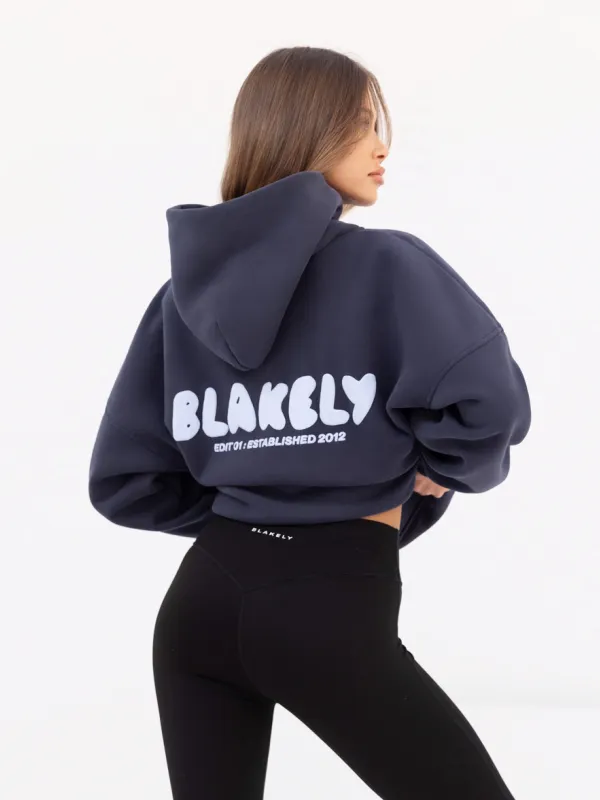 Cloud  Print Oversized Hoodie - True Navy sold by Blakely