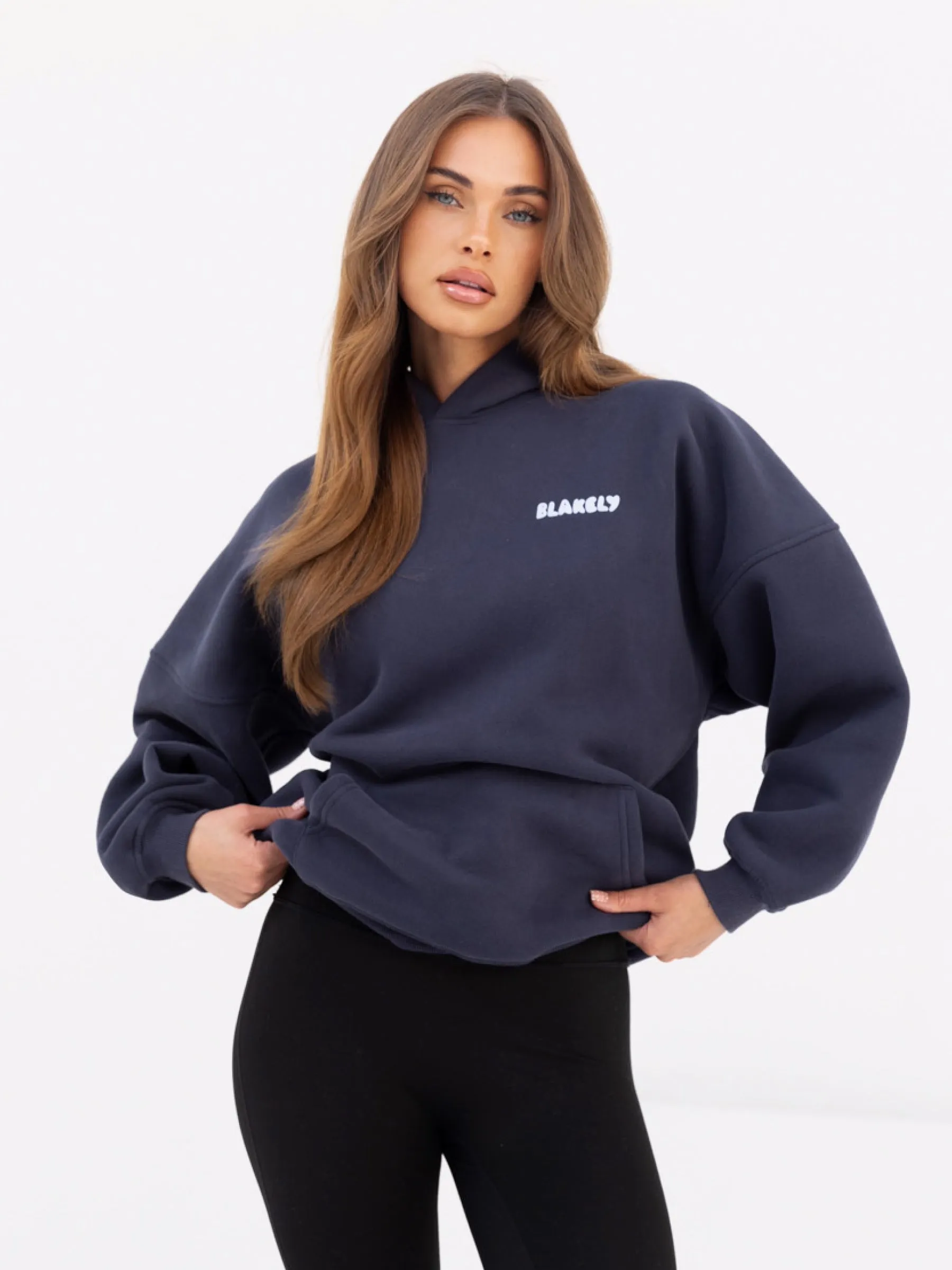 Cloud Print Oversized Hoodie - True Navy sold by Blakely product image thumbnail 2