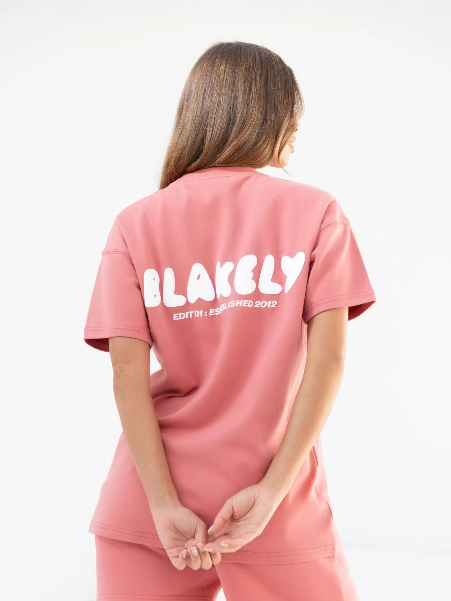 Cloud Print Oversized T-Shirt - Sunrise Coral sold by Blakely product image thumbnail 3