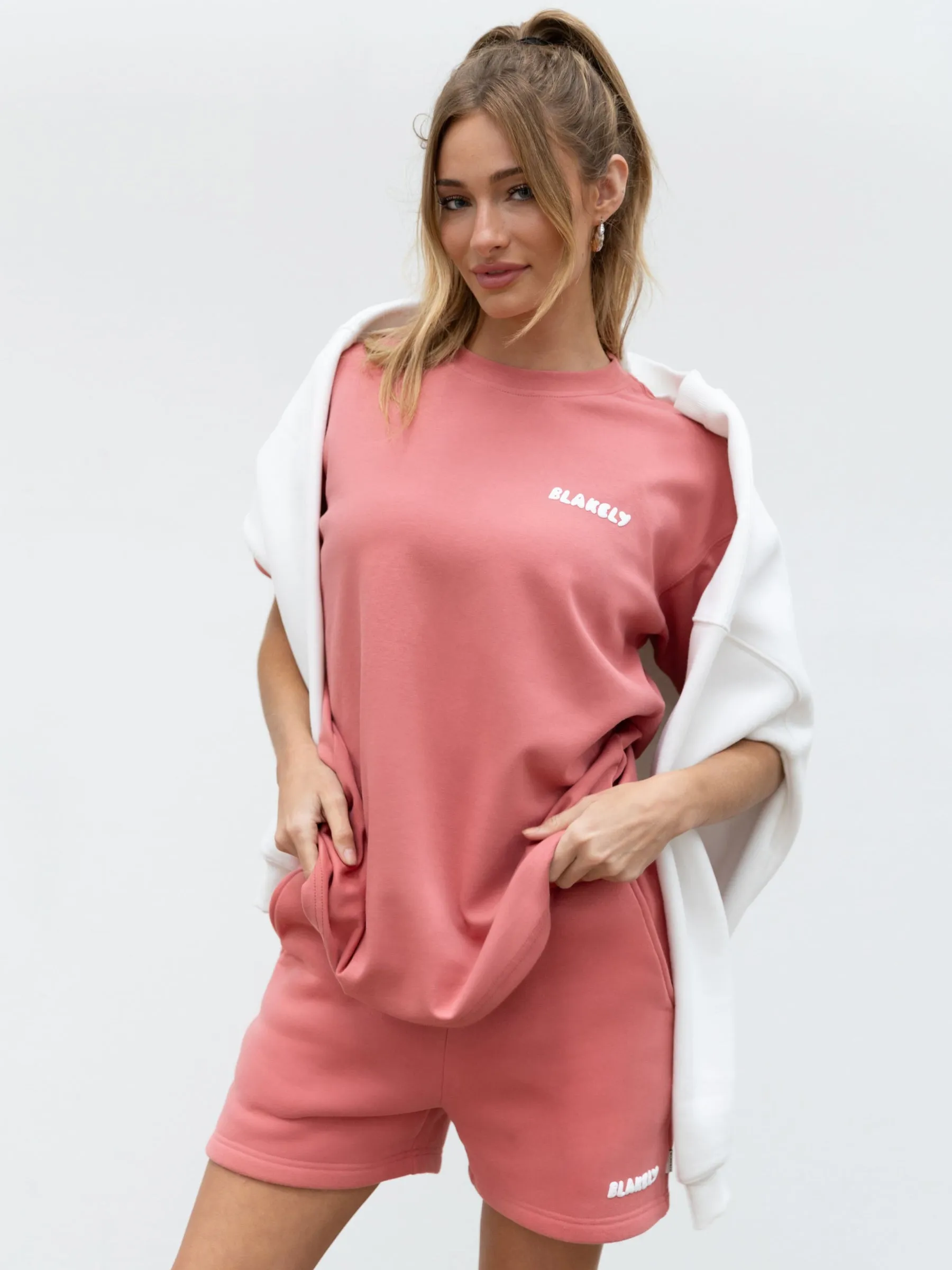 Cloud Print Oversized T-Shirt - Sunrise Coral sold by Blakely product image thumbnail 5