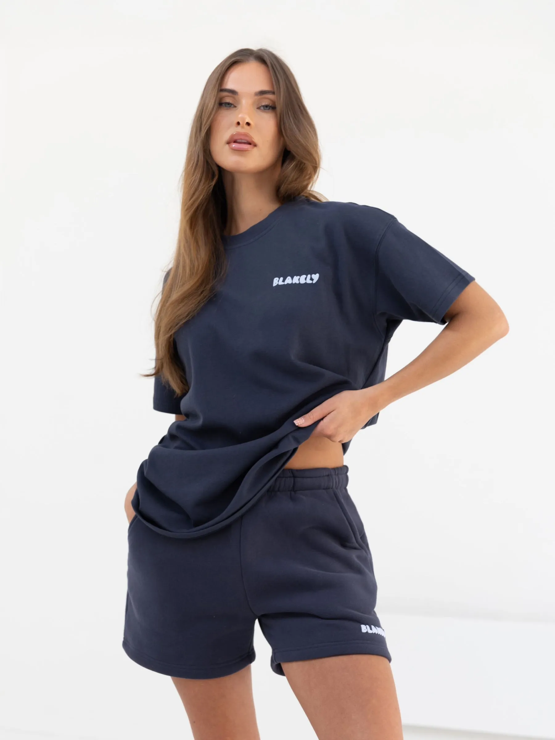 Cloud Print Oversized T-Shirt - True Navy sold by Blakely product image thumbnail 2