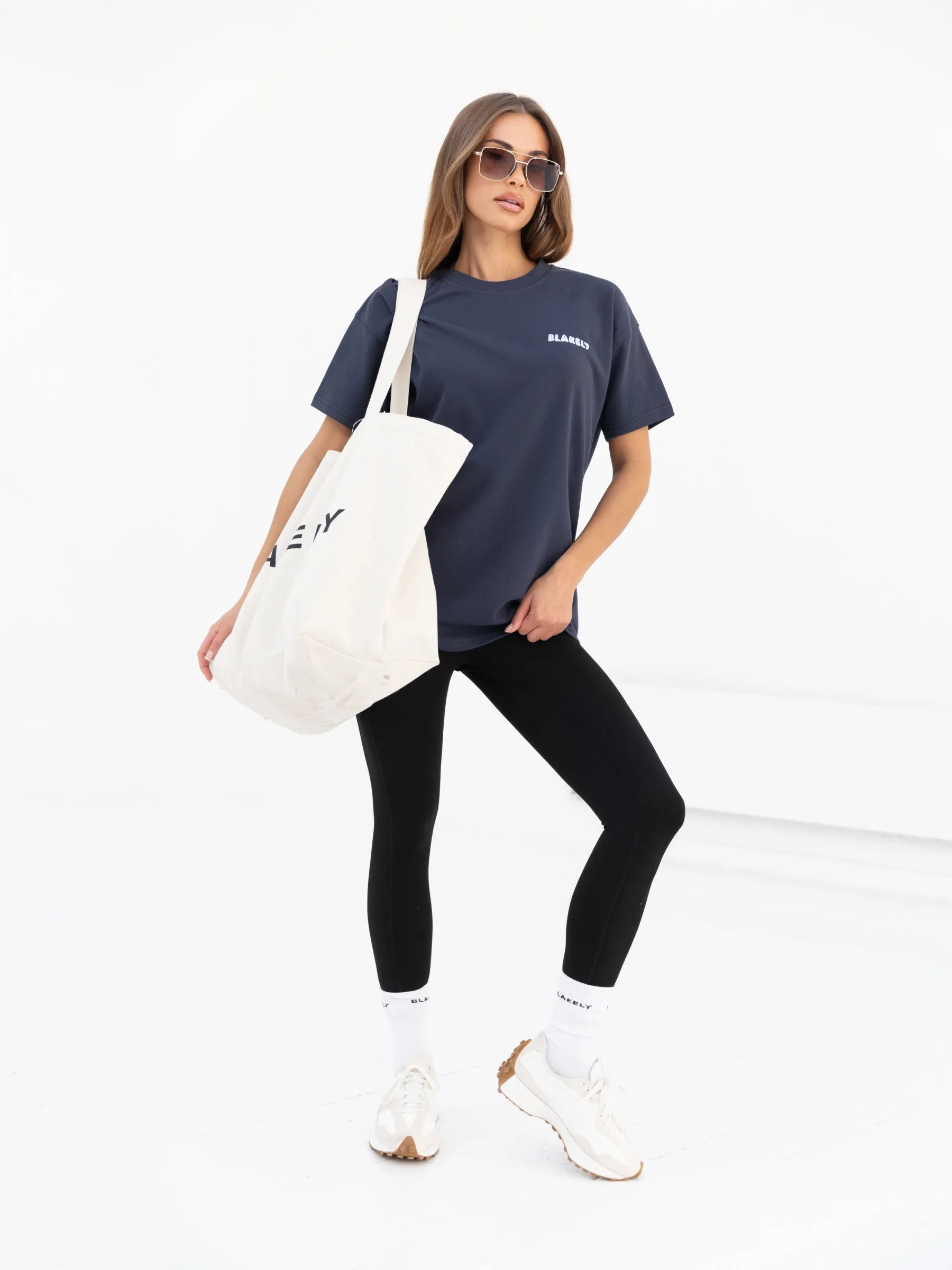 Cloud Print Oversized T-Shirt - True Navy sold by Blakely product image thumbnail 3