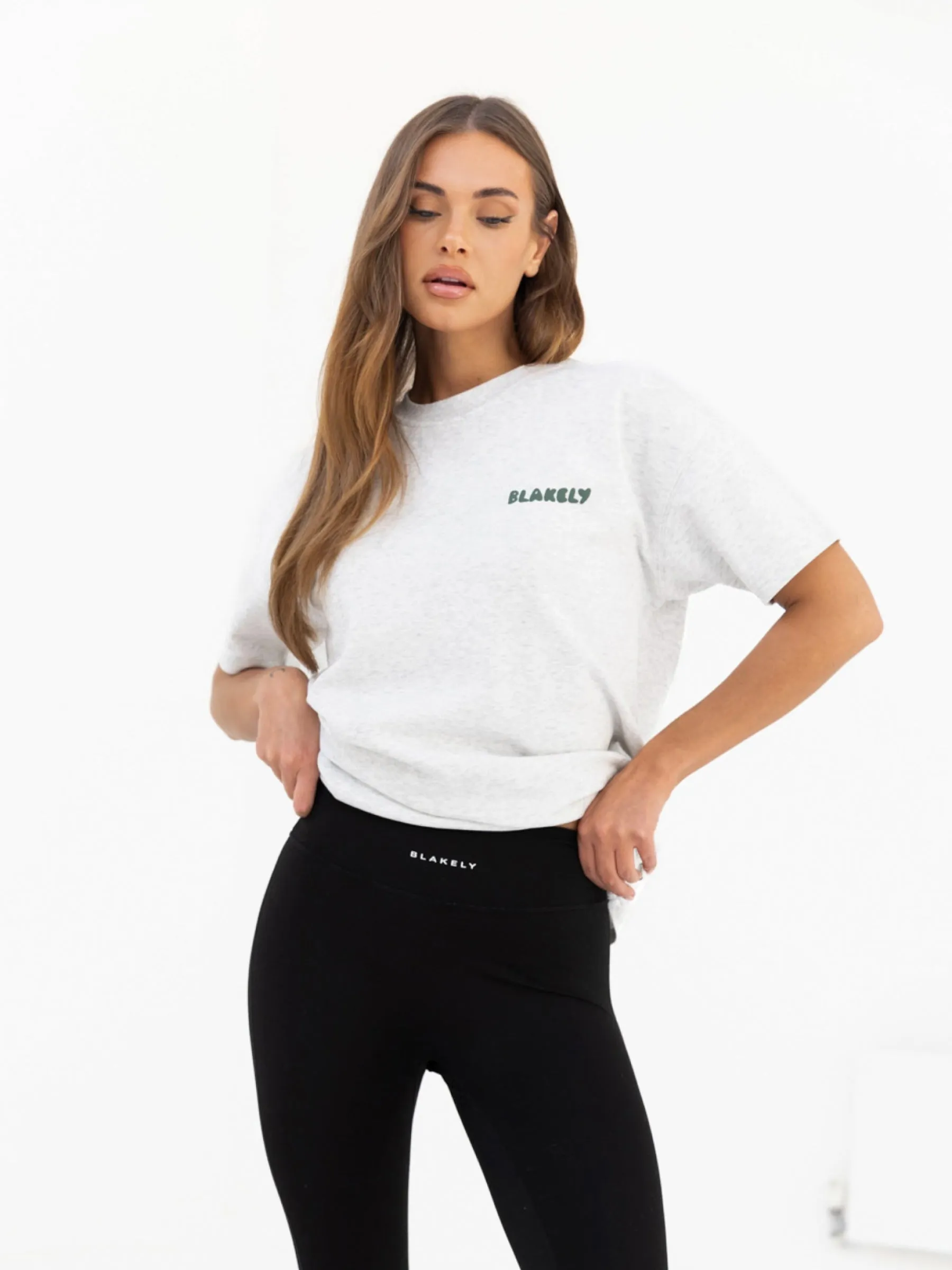 Cloud Print Oversized T-Shirt - Marl White sold by Blakely product image thumbnail 2