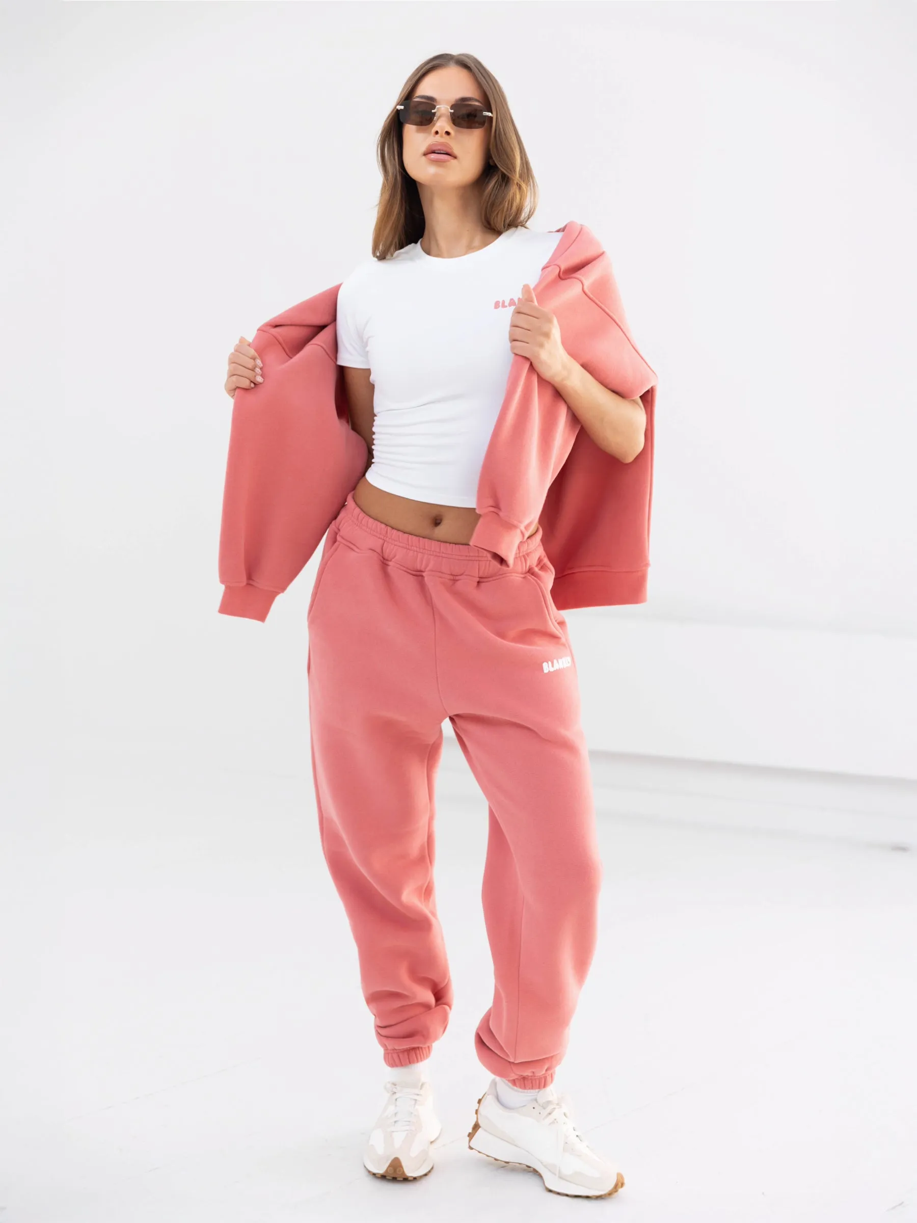 Cloud Print Crop Top - White & Sunrise Coral sold by Blakely product image thumbnail 2