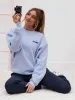 Cloud Print Oversized Jumper - Soft Blue sold by Blakely