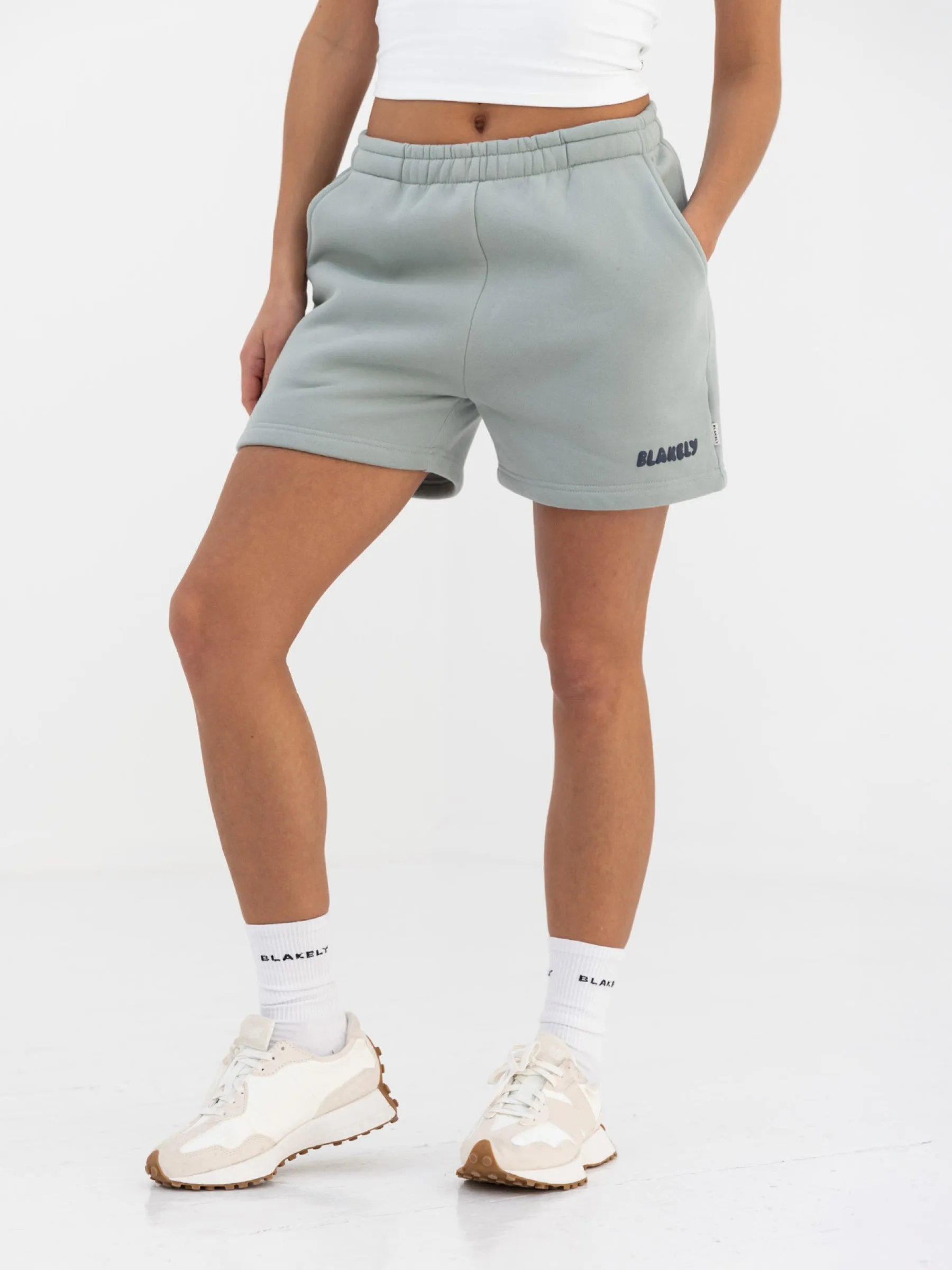 Cloud Print Jogger Shorts - Mineral Blue sold by Blakely