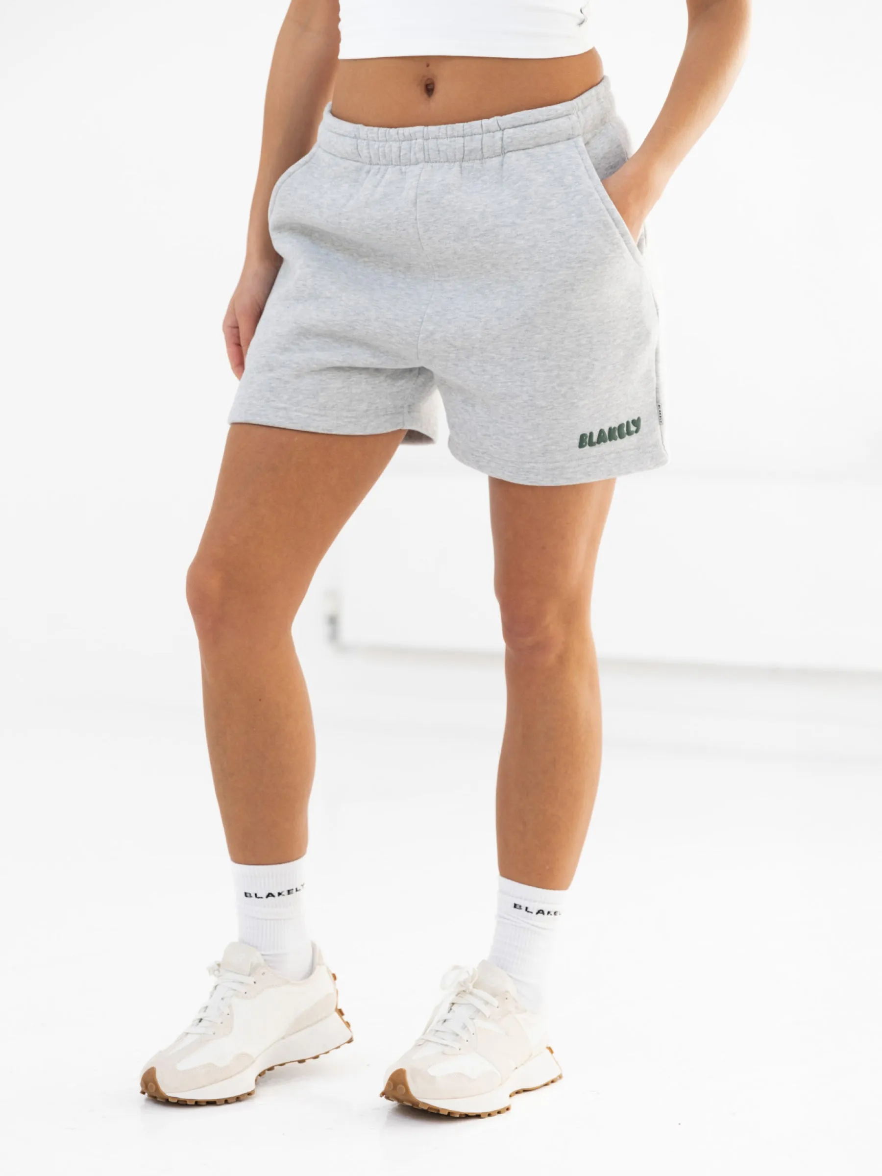 Cloud Print Jogger Shorts - Marl Grey sold by Blakely