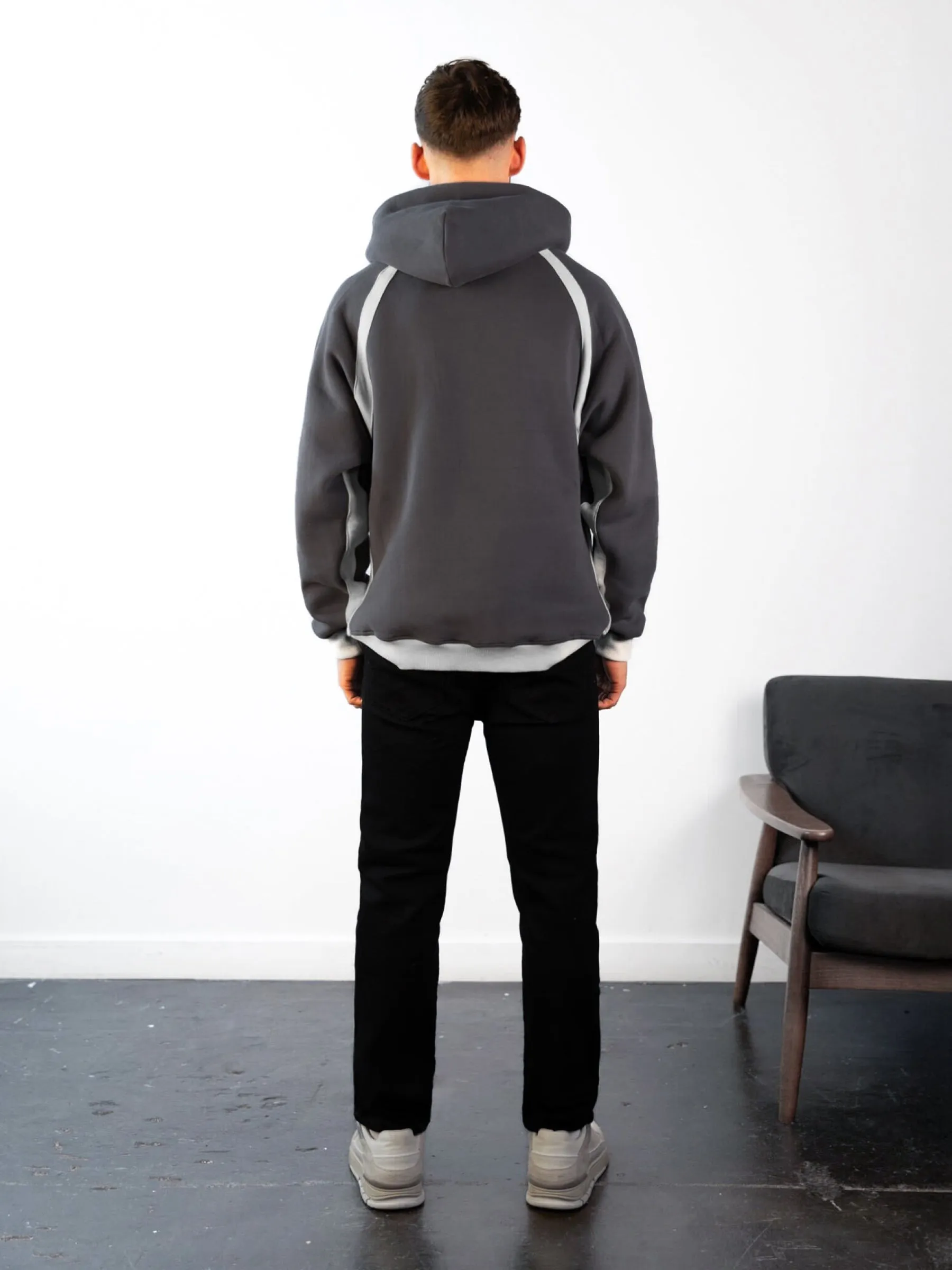 Classic Panel Relaxed Hoodie - Charcoal sold by Blakely product image thumbnail 4
