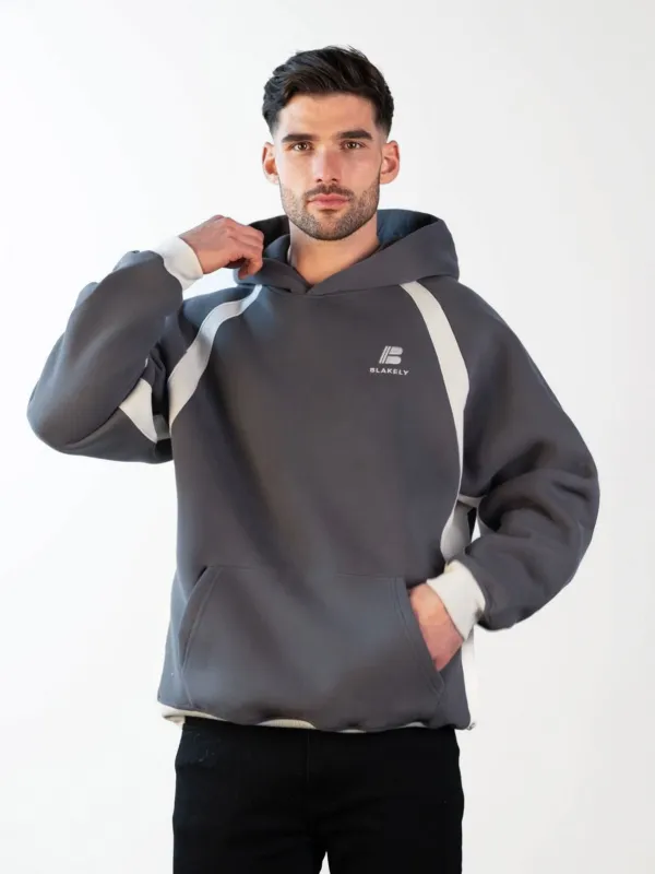 Classic Panel Relaxed Hoodie - Charcoal sold by Blakely