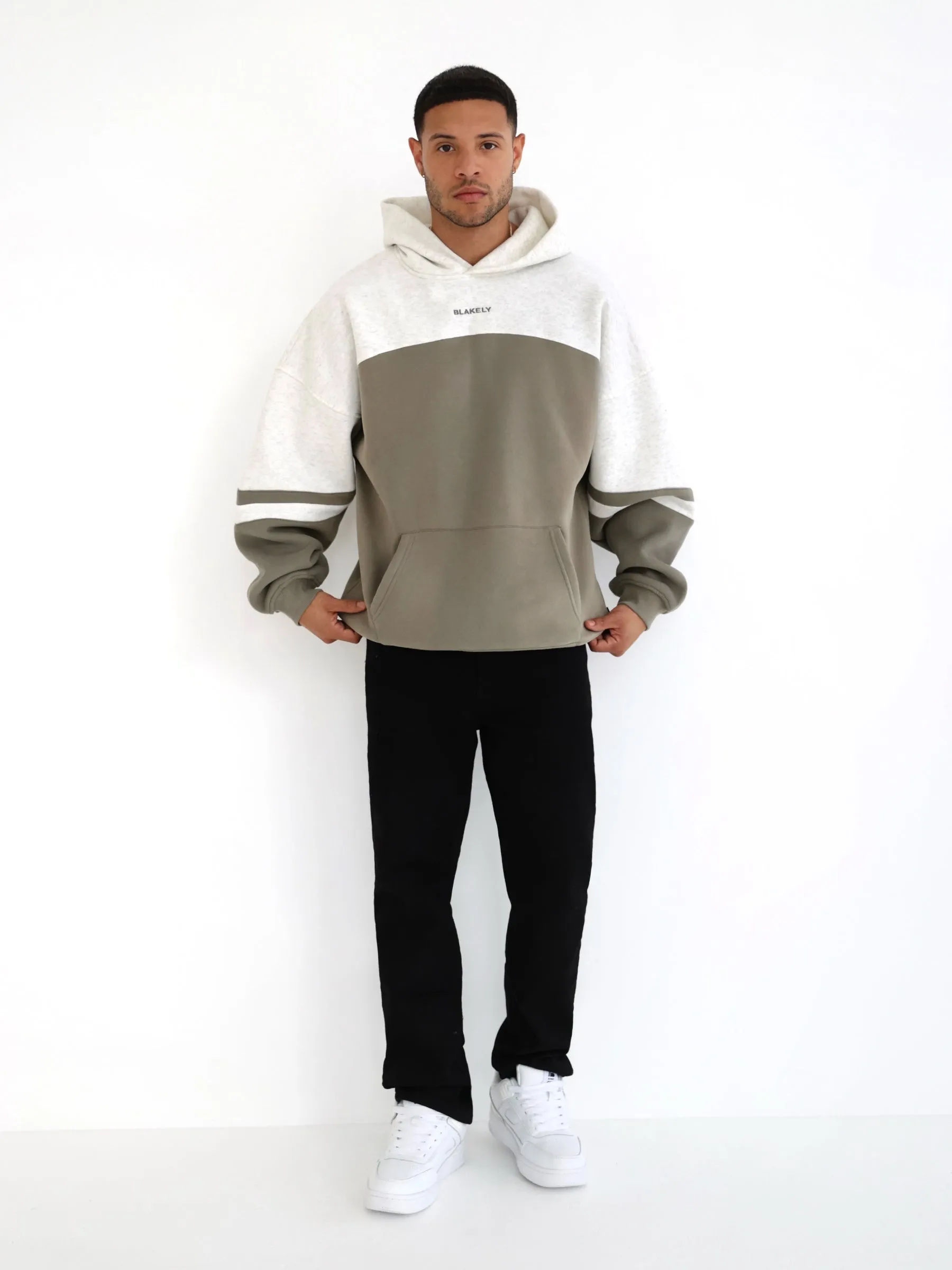 Curved Panel Relaxed Hoodie - Safari Green sold by Blakely product image thumbnail 3
