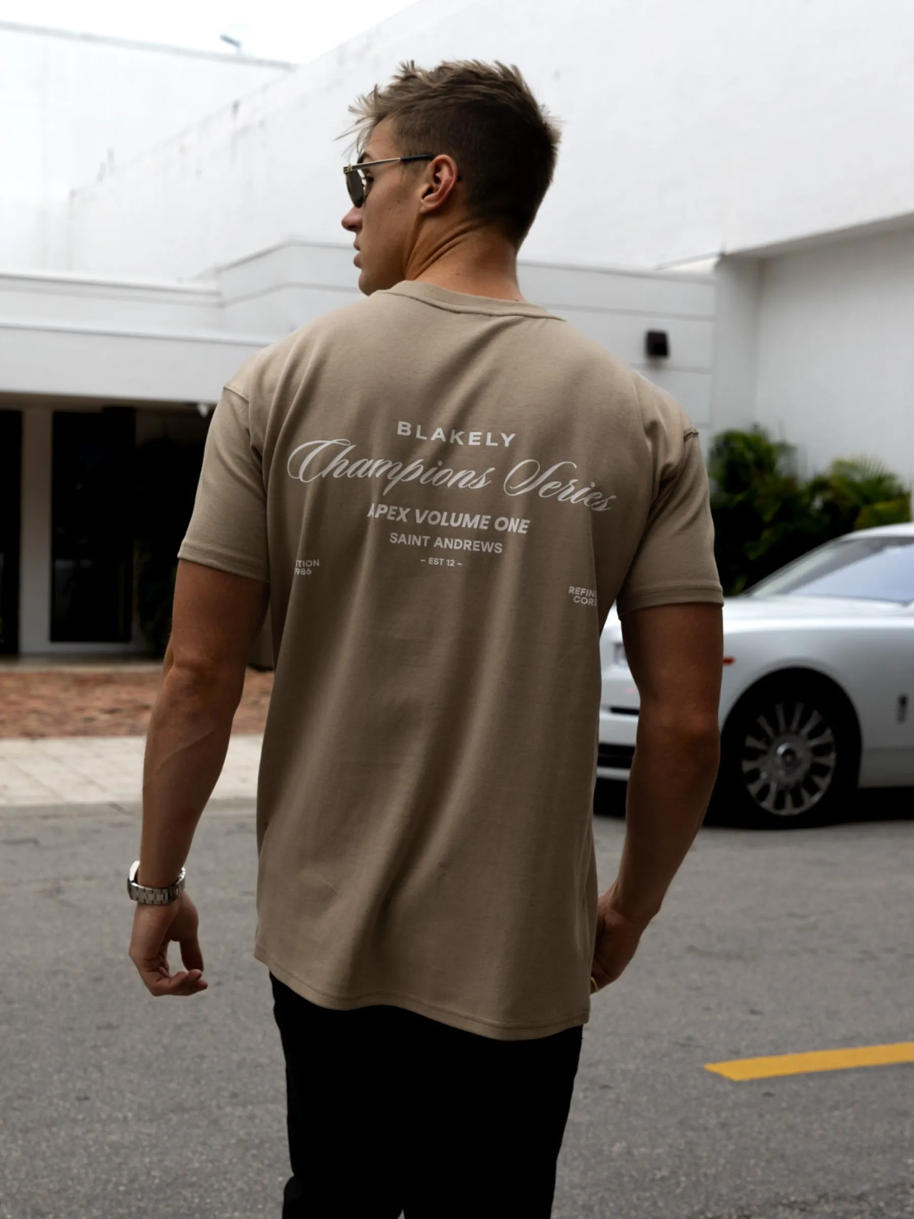 Champions Relaxed T-Shirt - Washed Khaki sold by Blakely